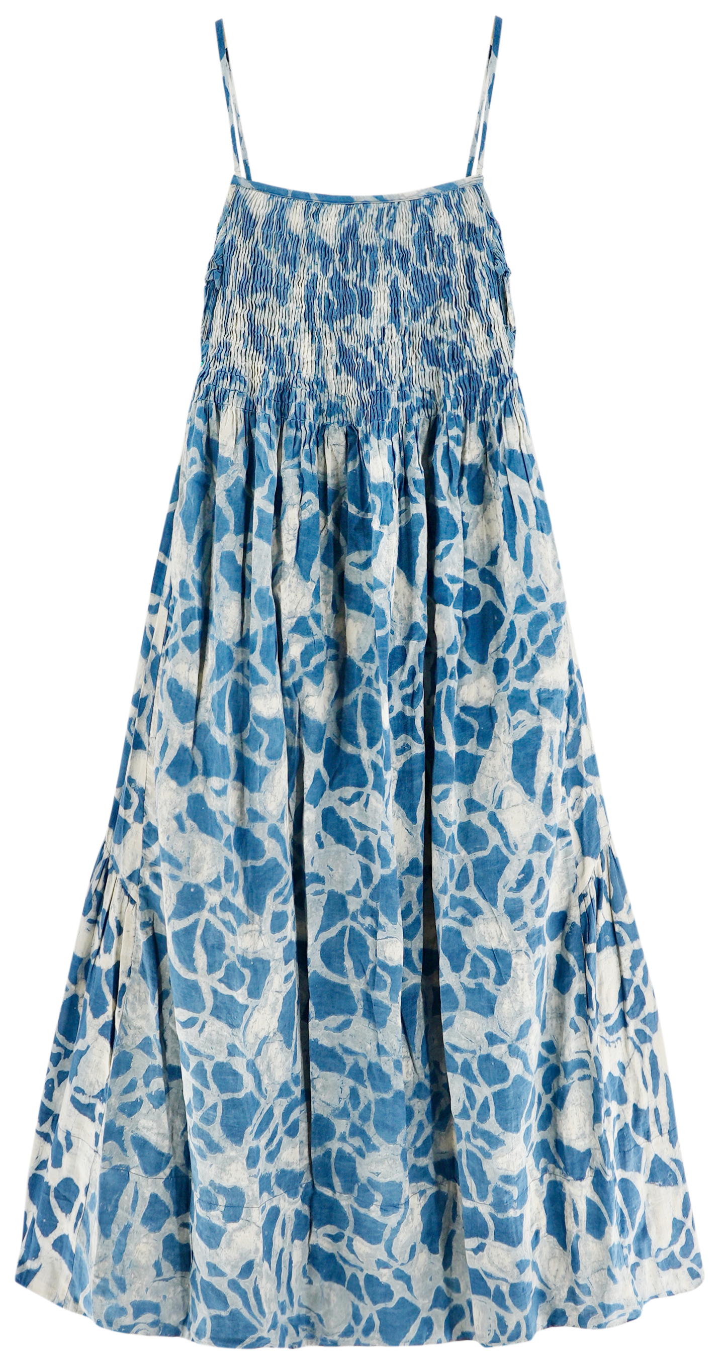 Dress in Indigo Crackle Adjustable tie straps