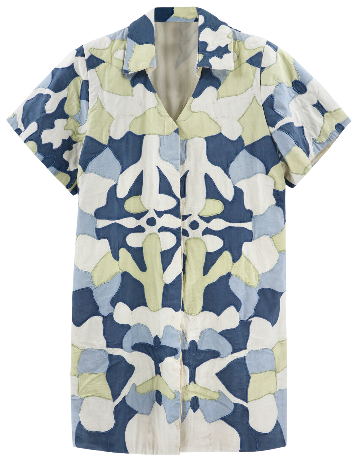 Dress in covered front button placket