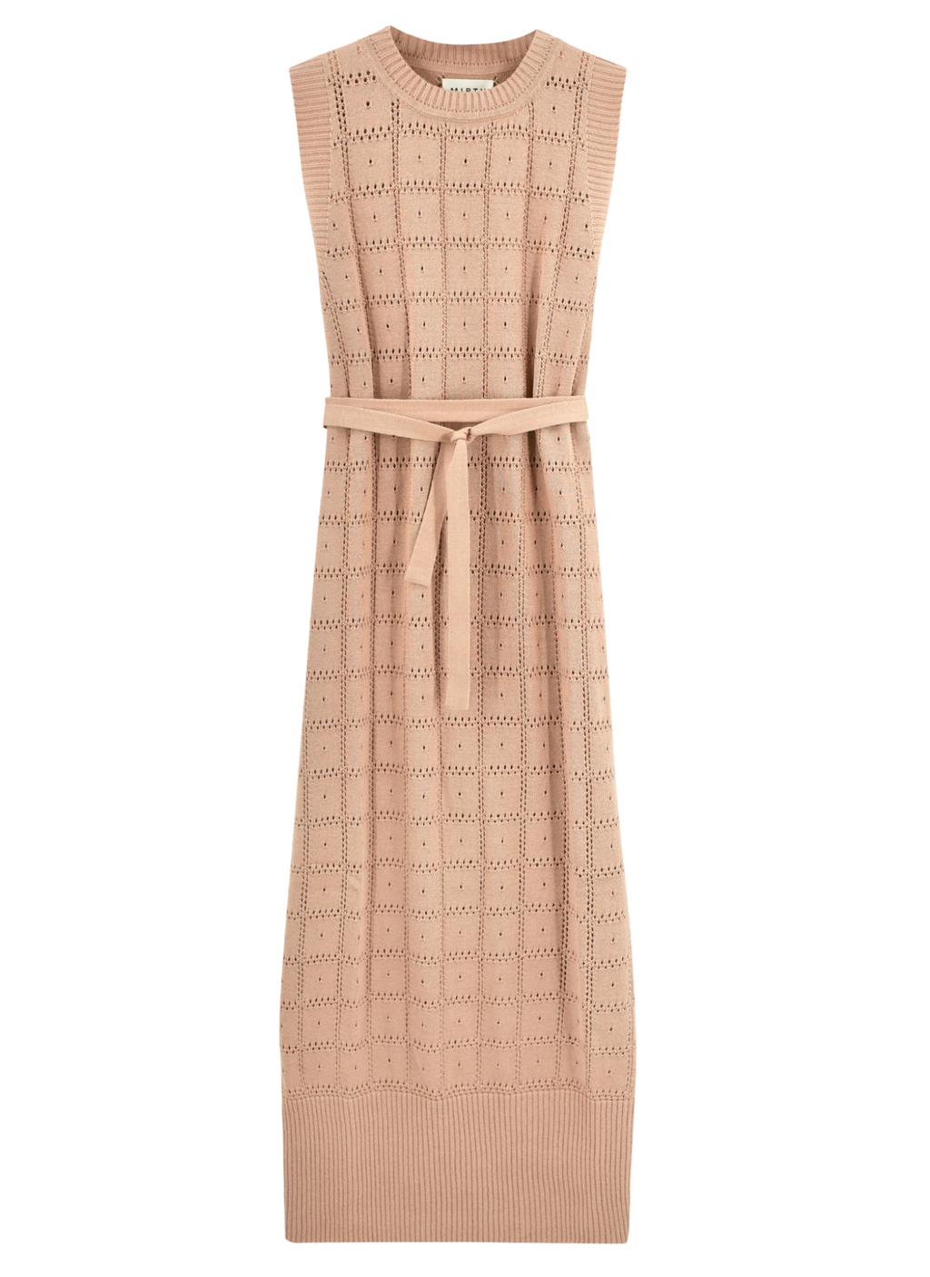 Pointelle Knit Dress in Mocha