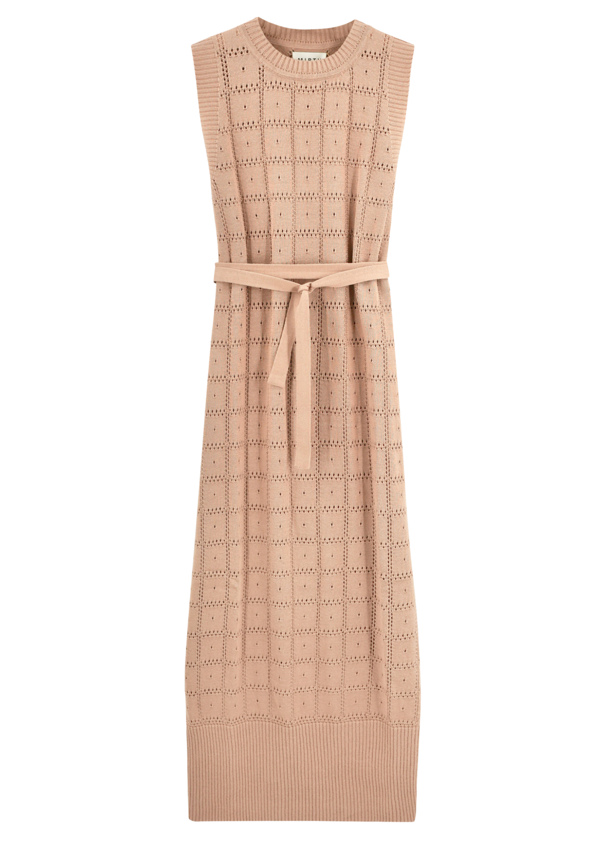 Pointelle Knit Dress in Mocha