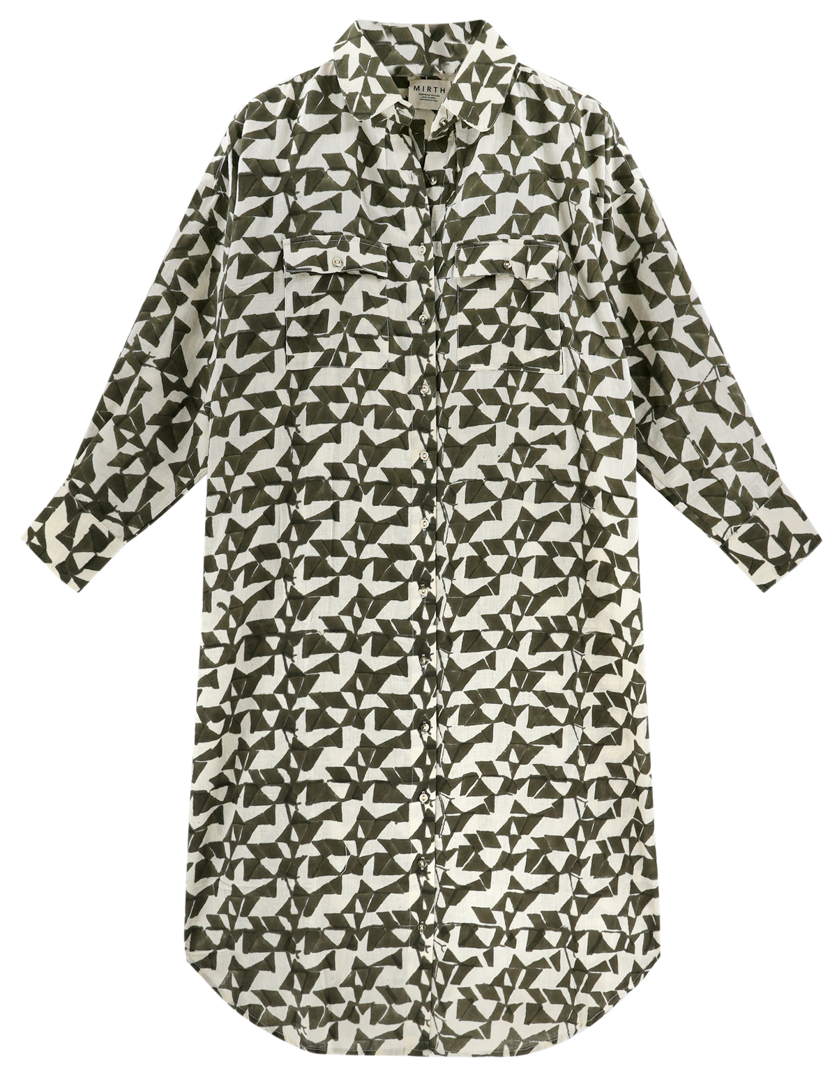 Oversized midi length shirt dress