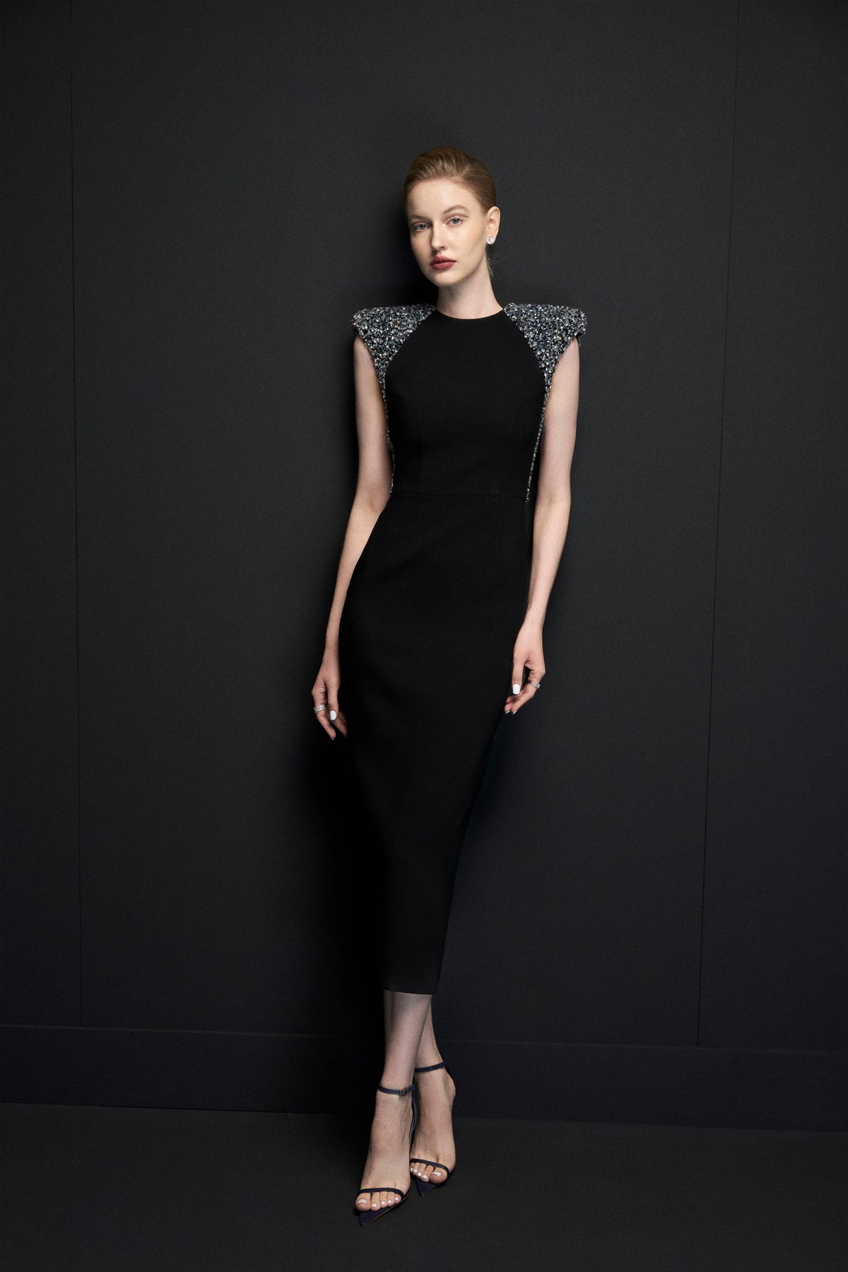 Shoulder connected crystal dress