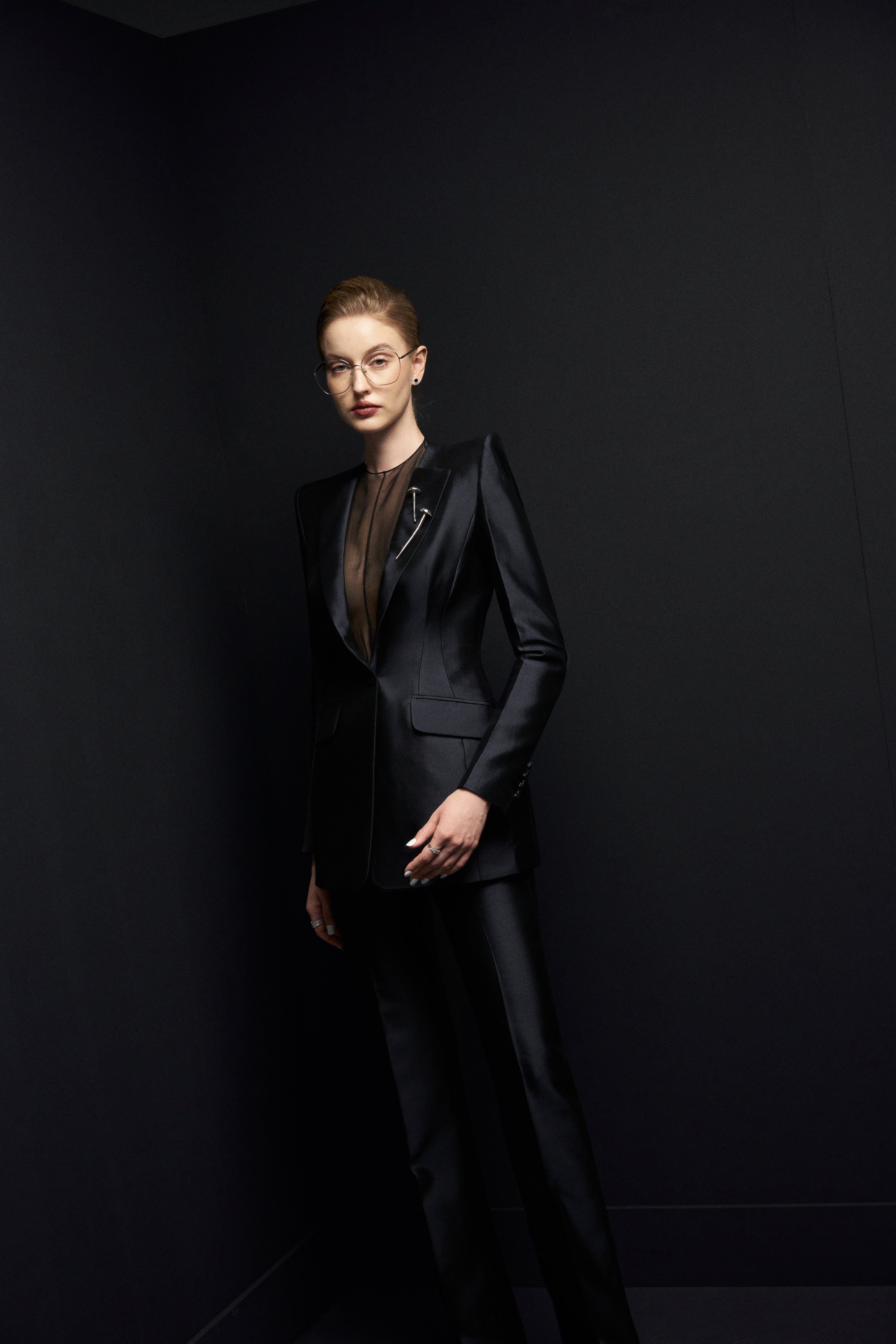 Taffeta straight leg pants