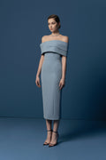 Pleated one shoulder dress