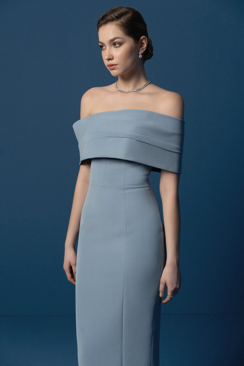 Pleated one shoulder dress