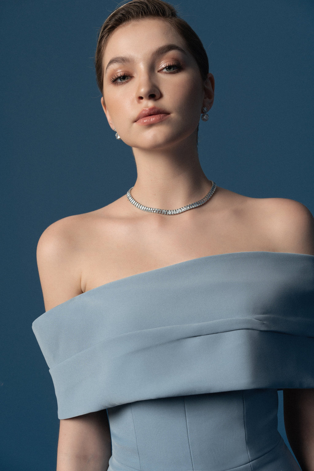 Pleated one shoulder dress