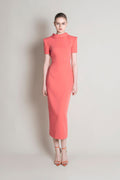 Structured Off-Shoulder Pencil Dress