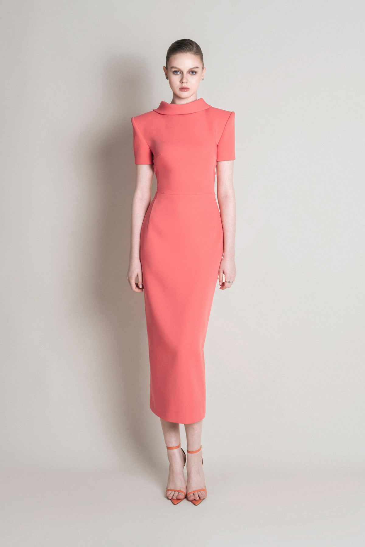 Structured Off-Shoulder Pencil Dress