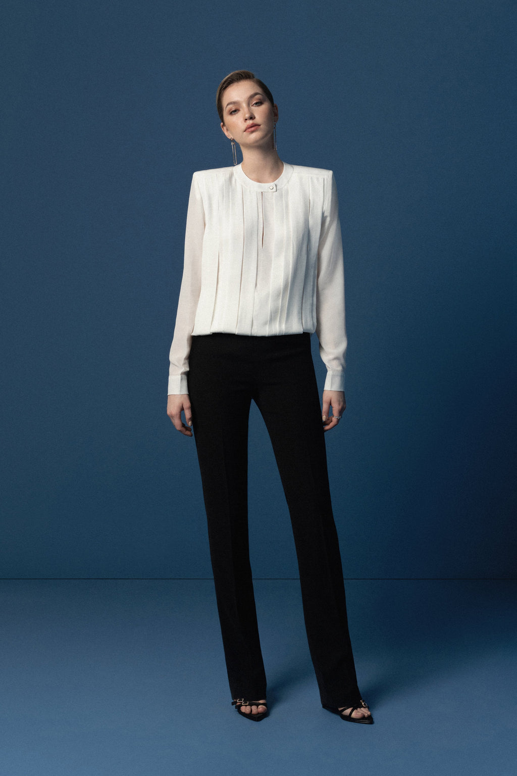 Black straight leg pants