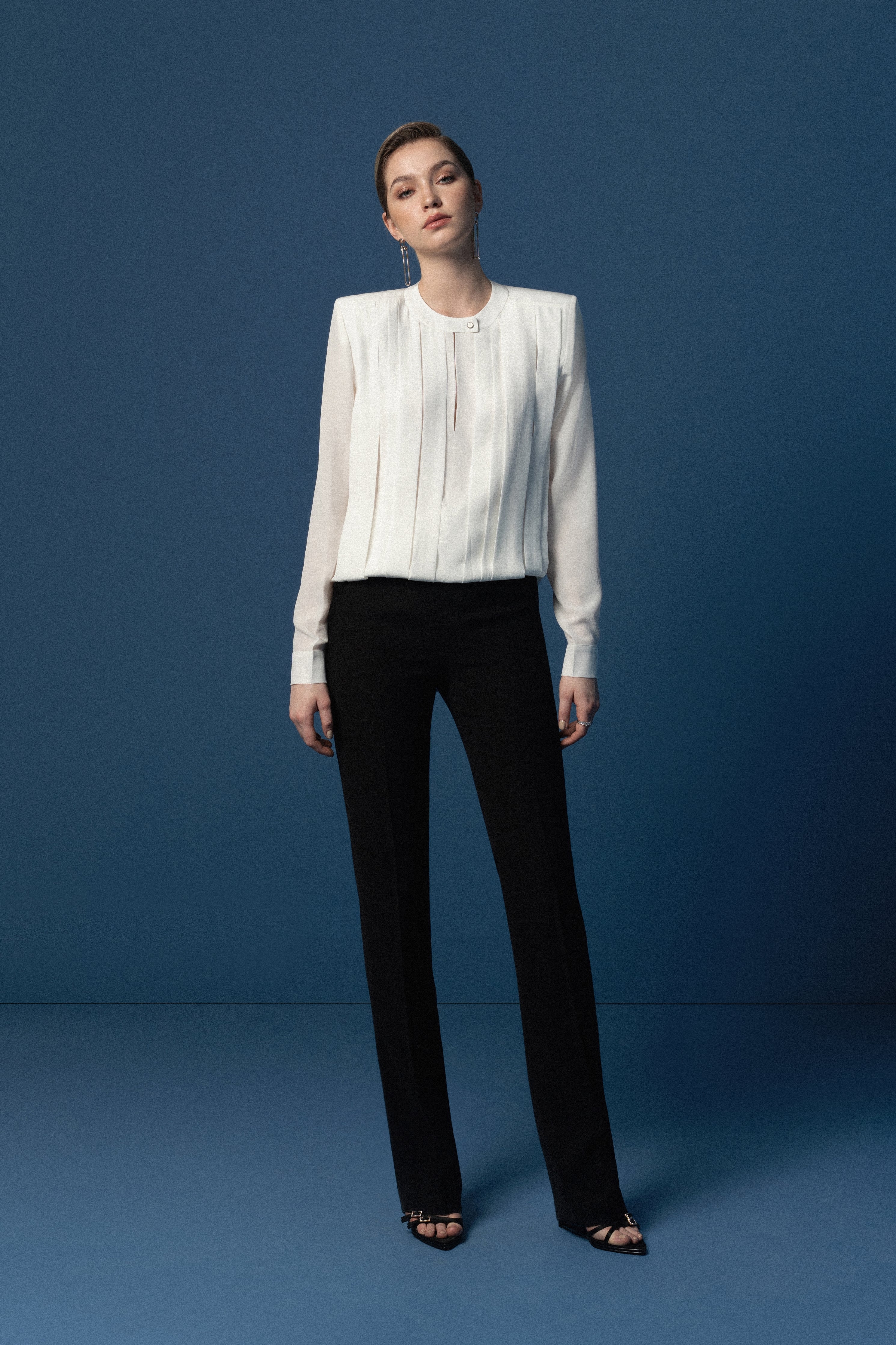 Black straight leg pants