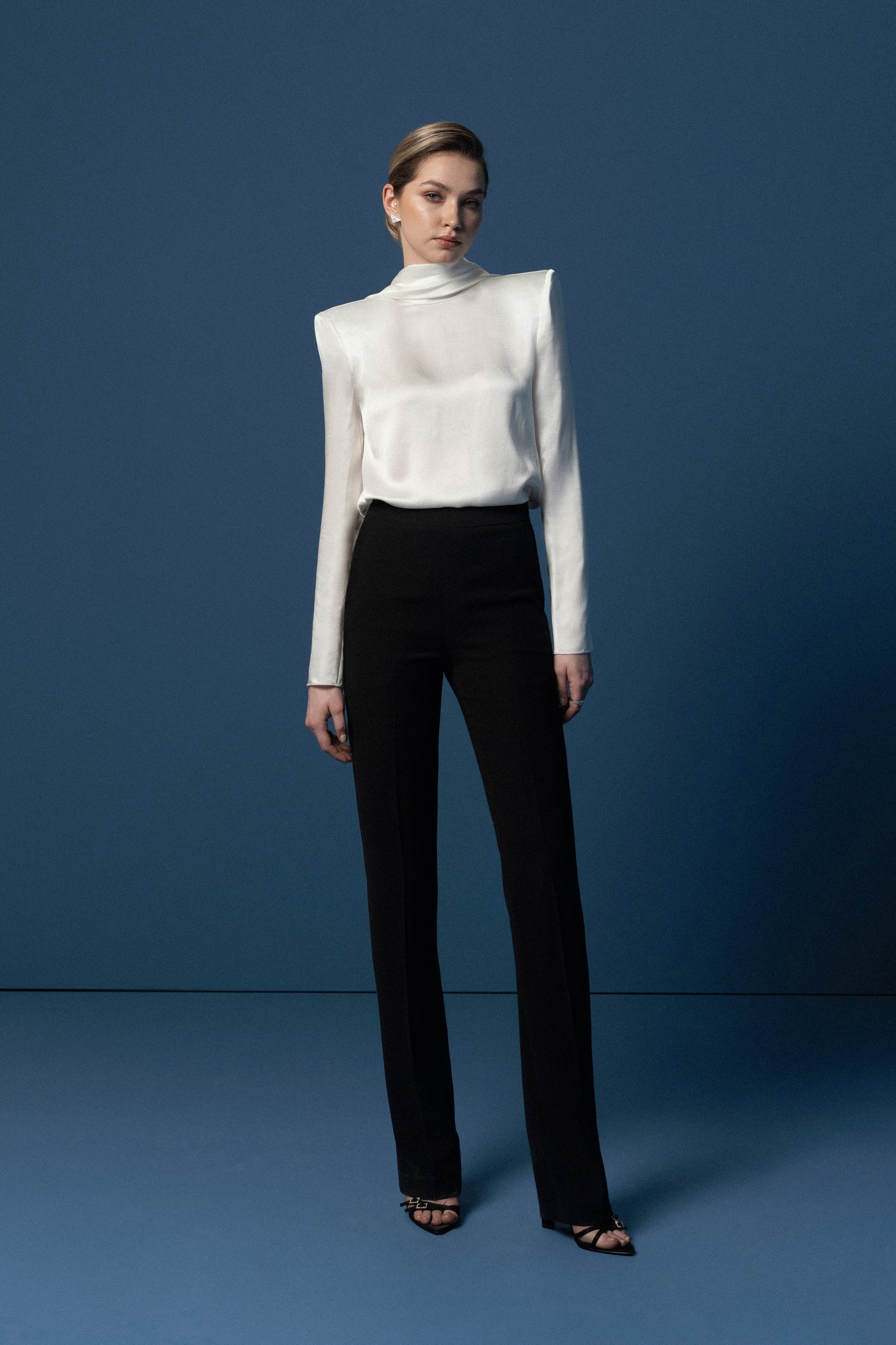 Black straight leg pants