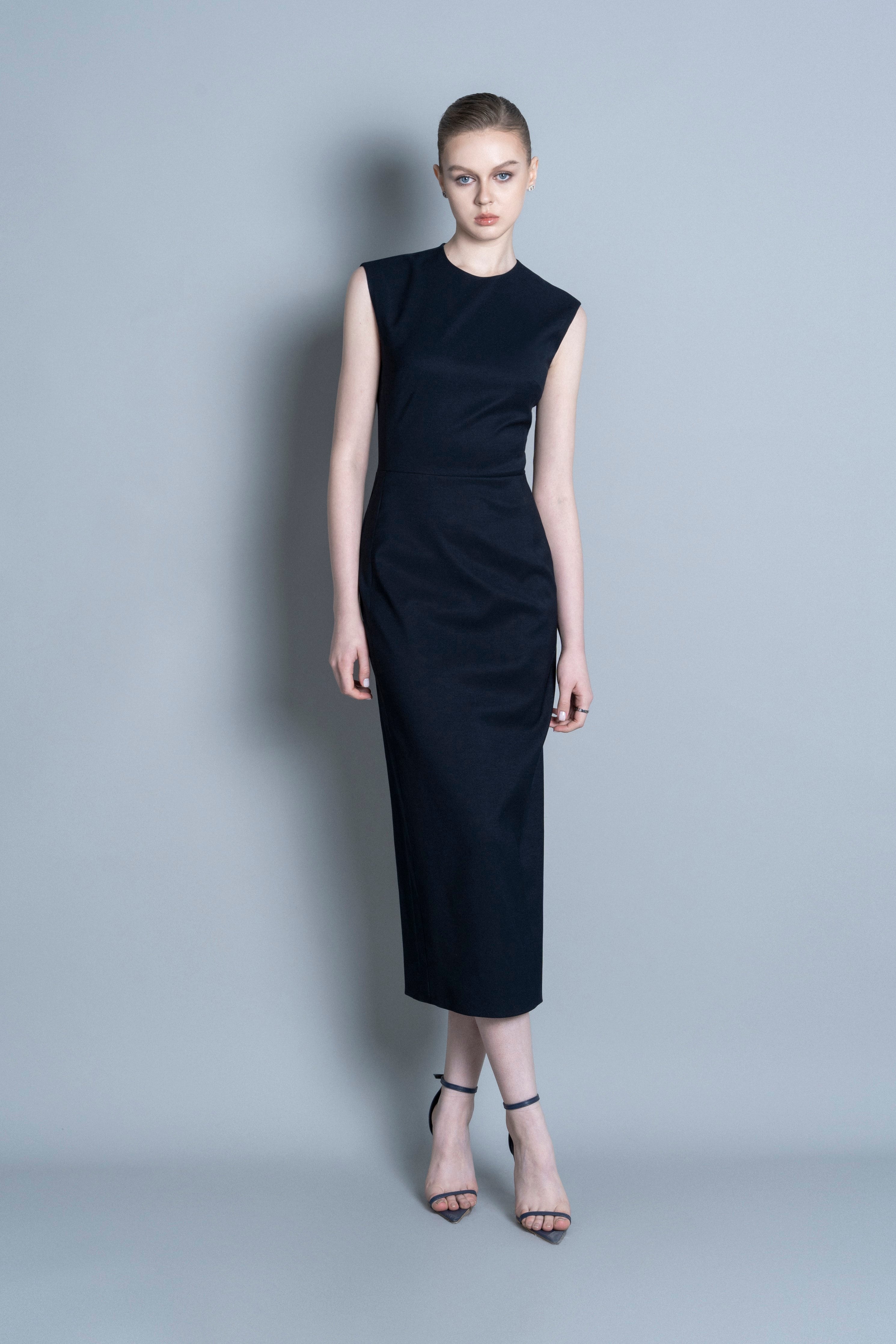 Round Neck Sleeveless Pencil Dress