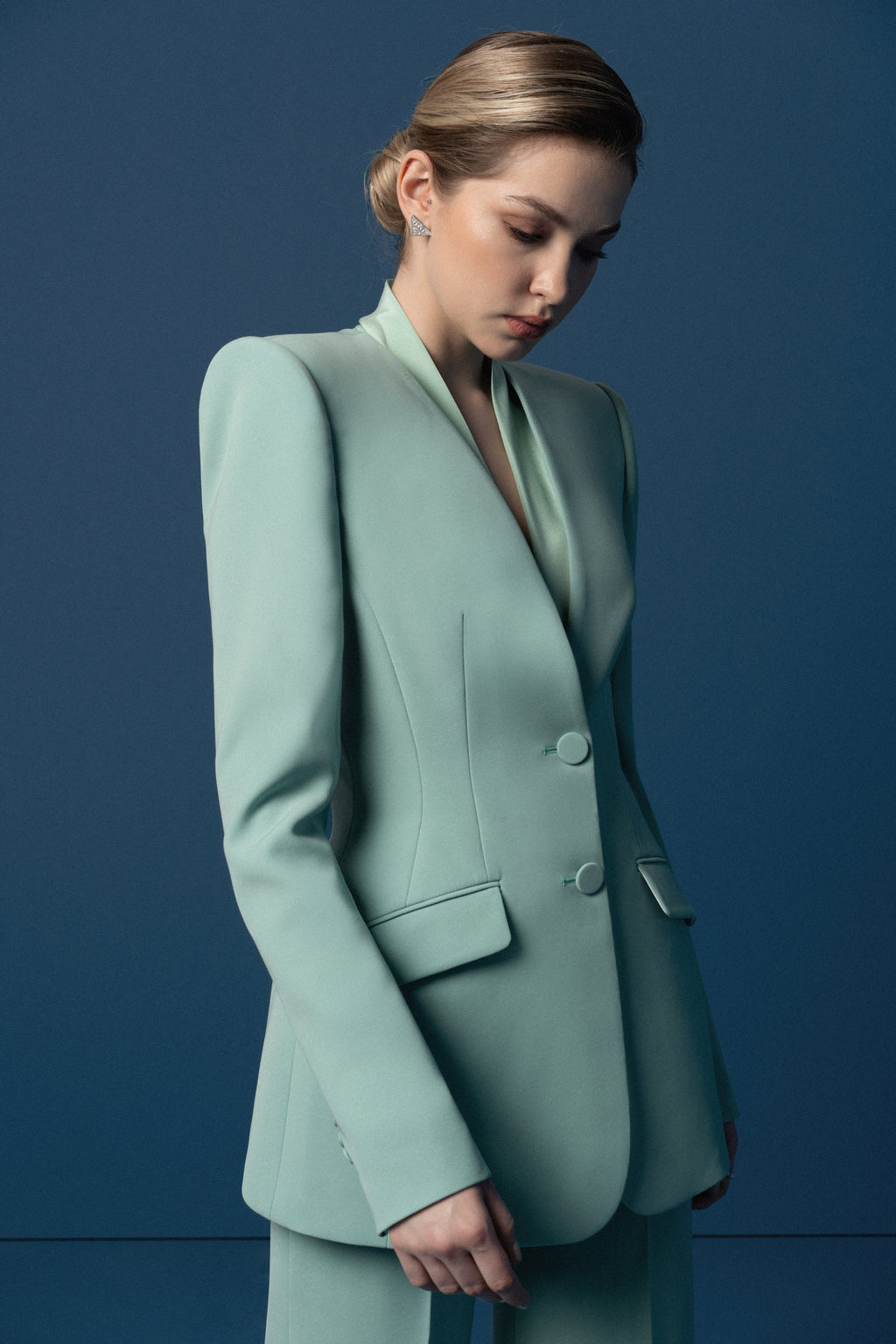 V-neck suit jacket