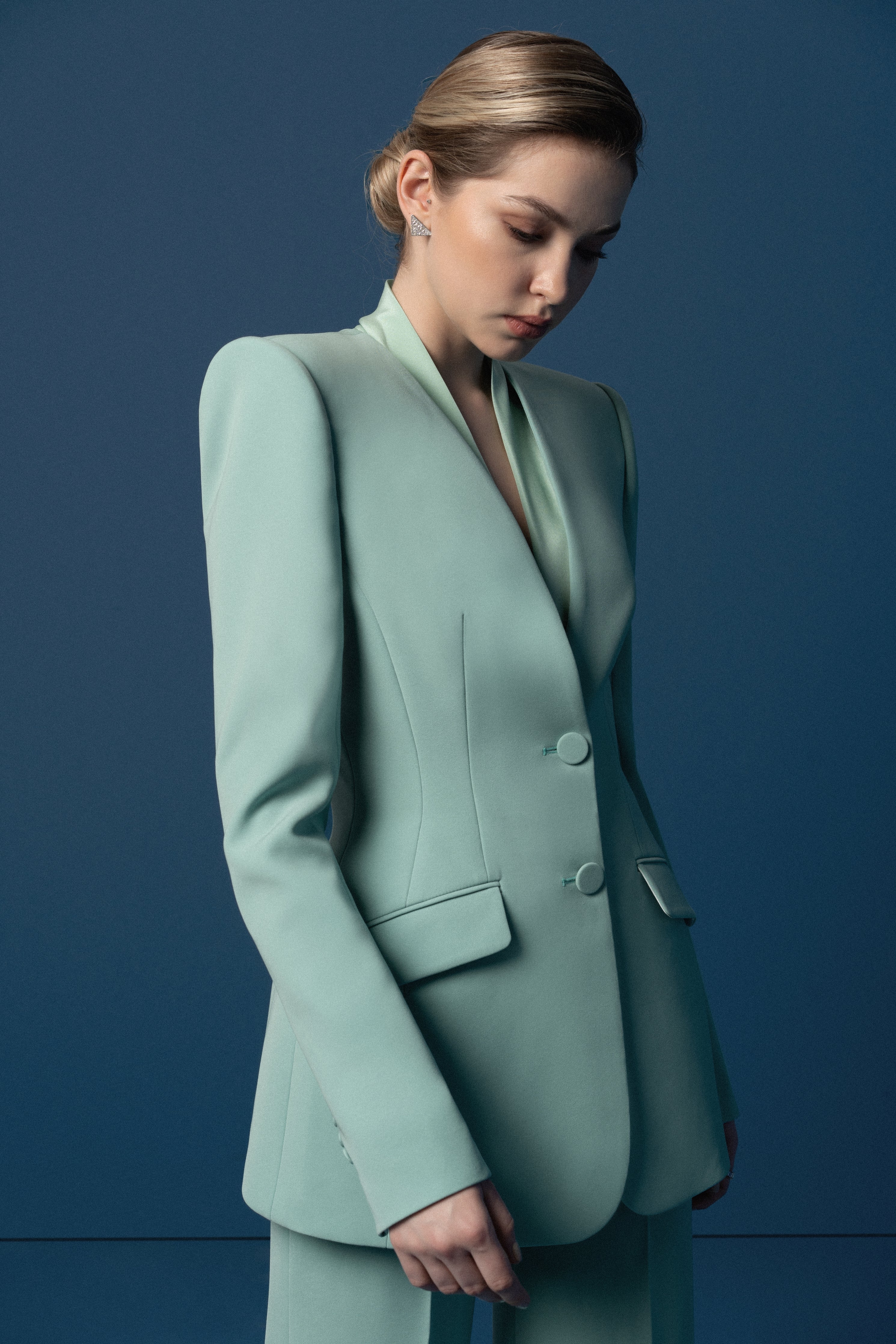 V-neck suit jacket
