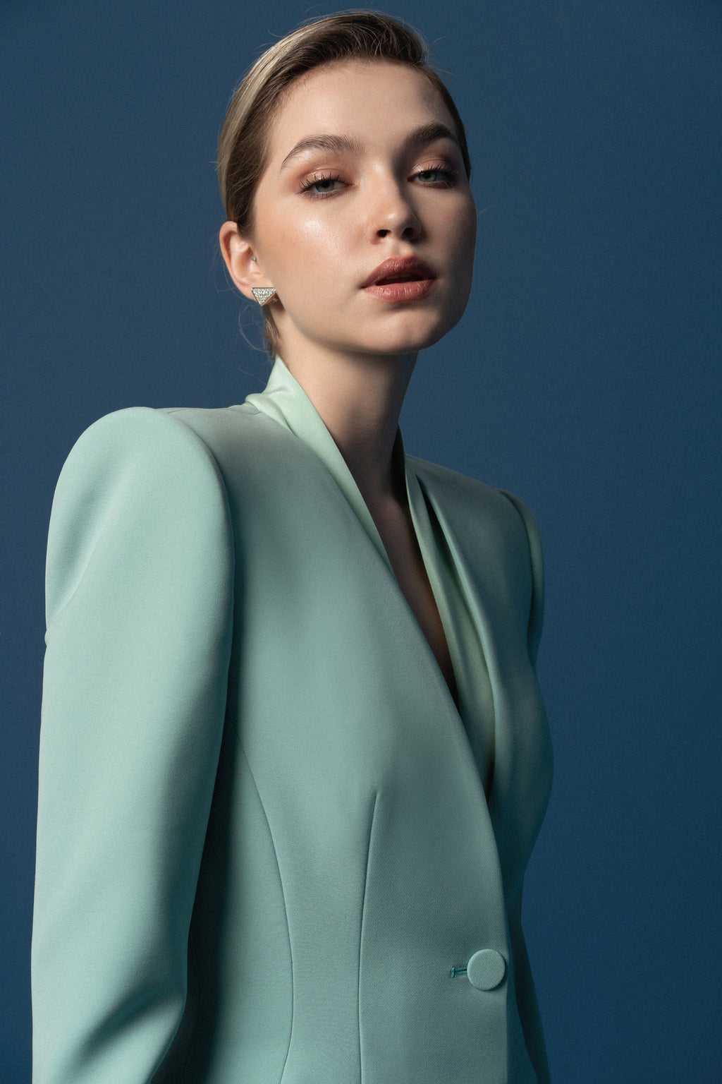 V-neck suit jacket