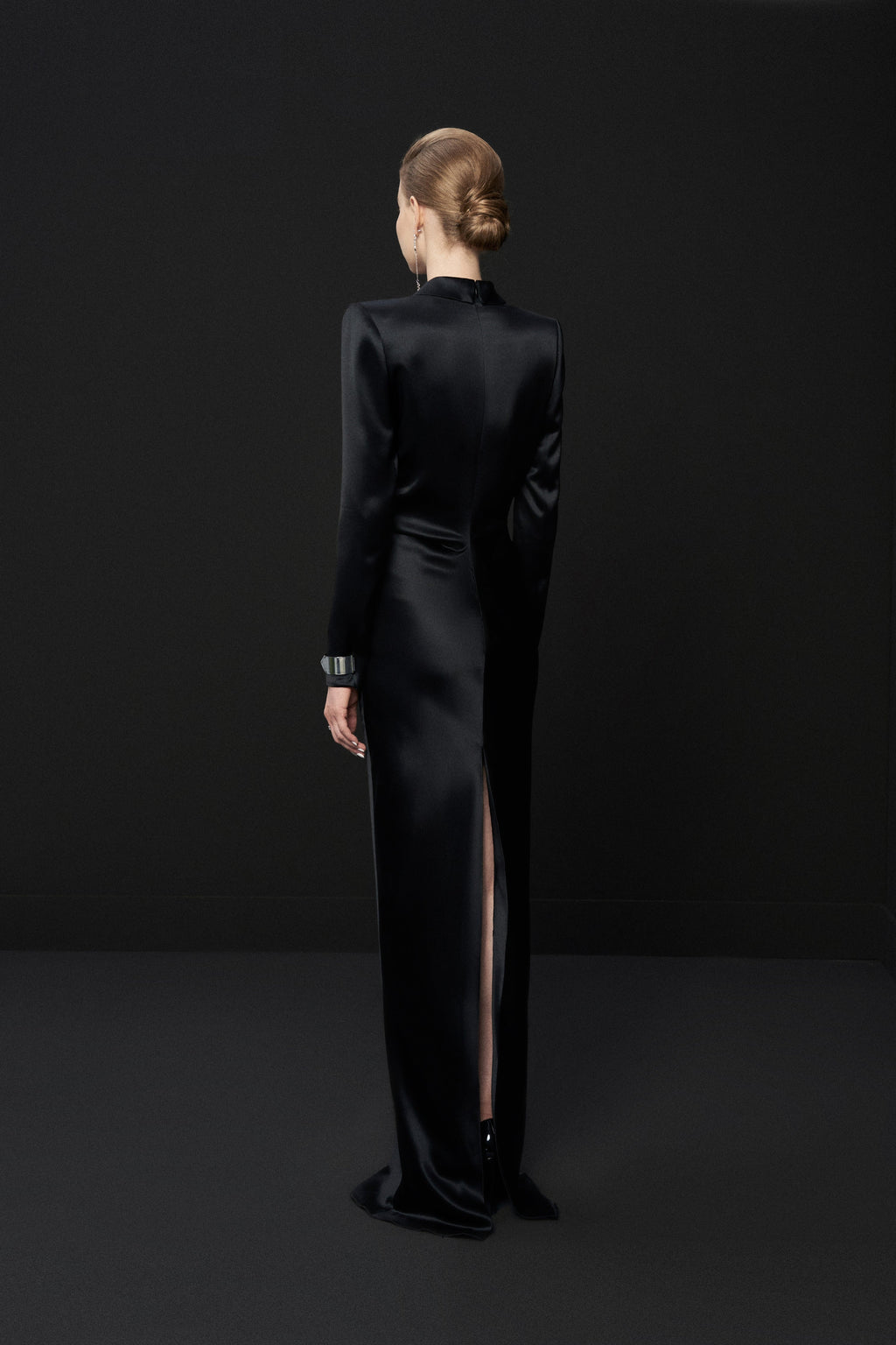 Satin V-neck dress