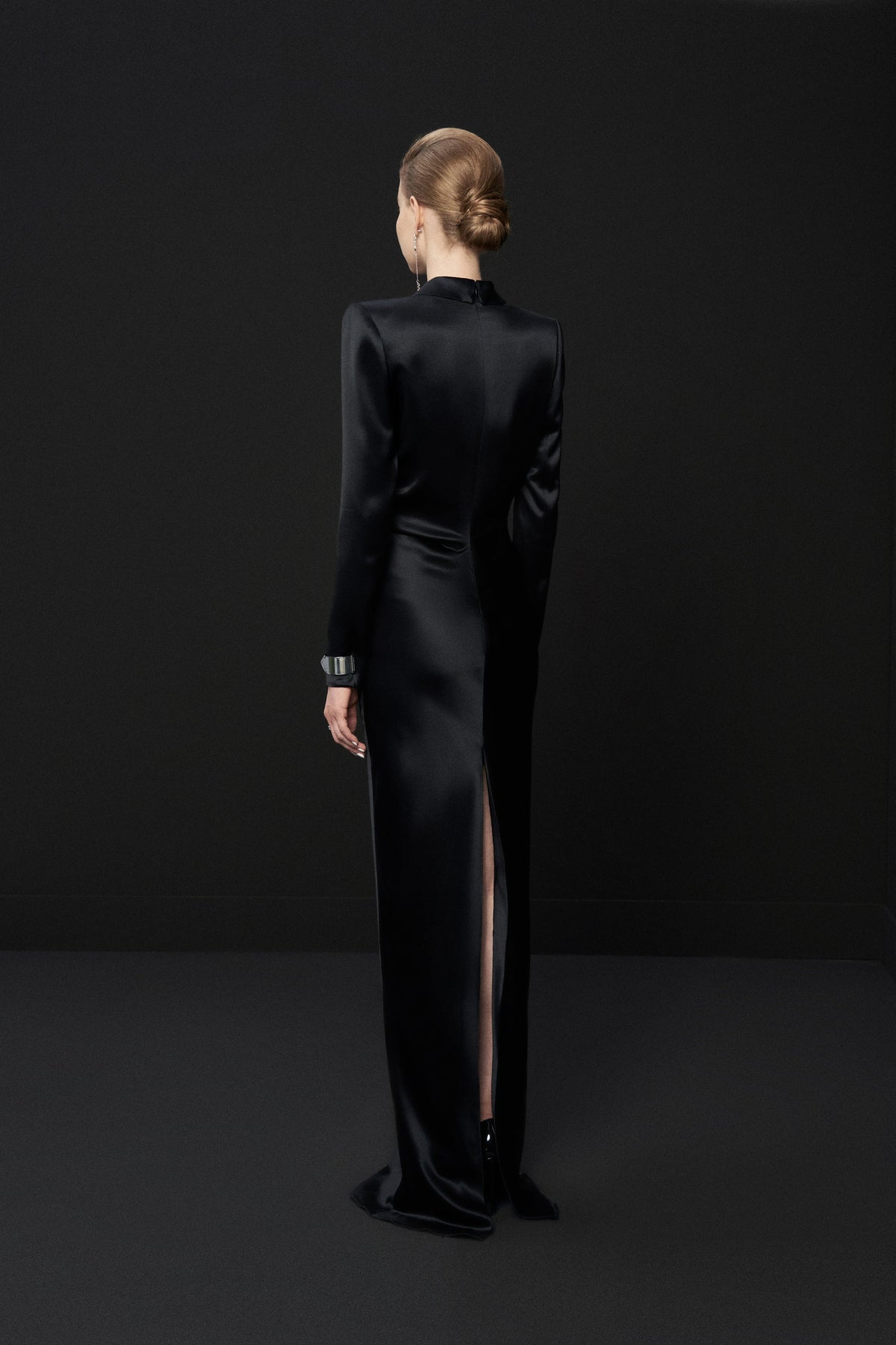 Satin V-neck dress