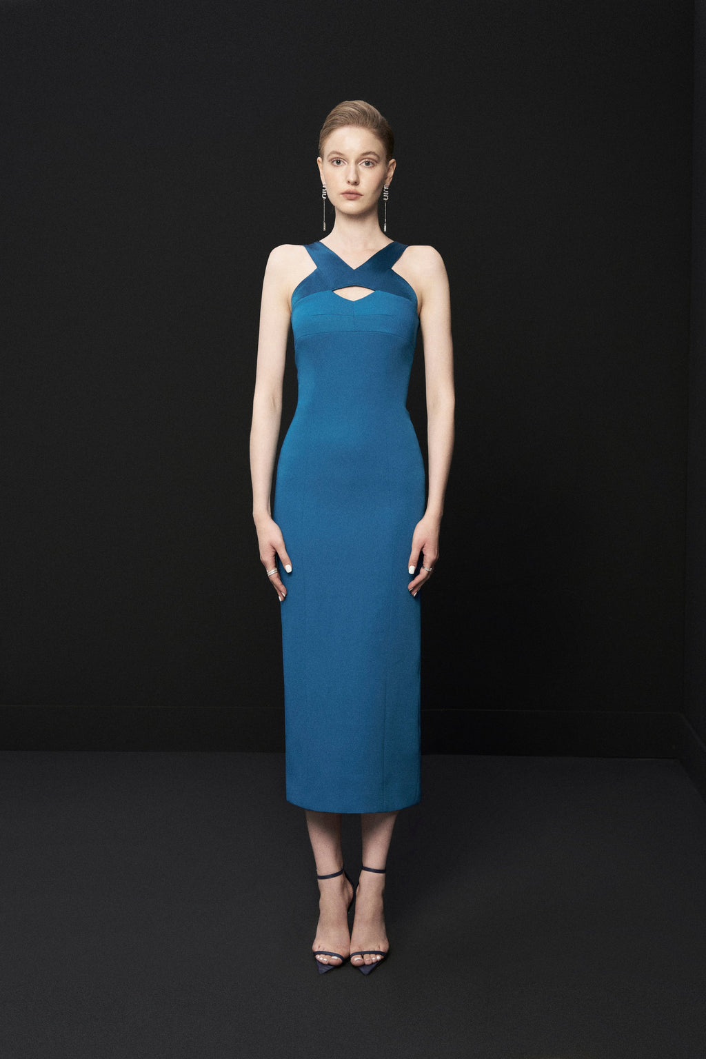 Cross neckline dress