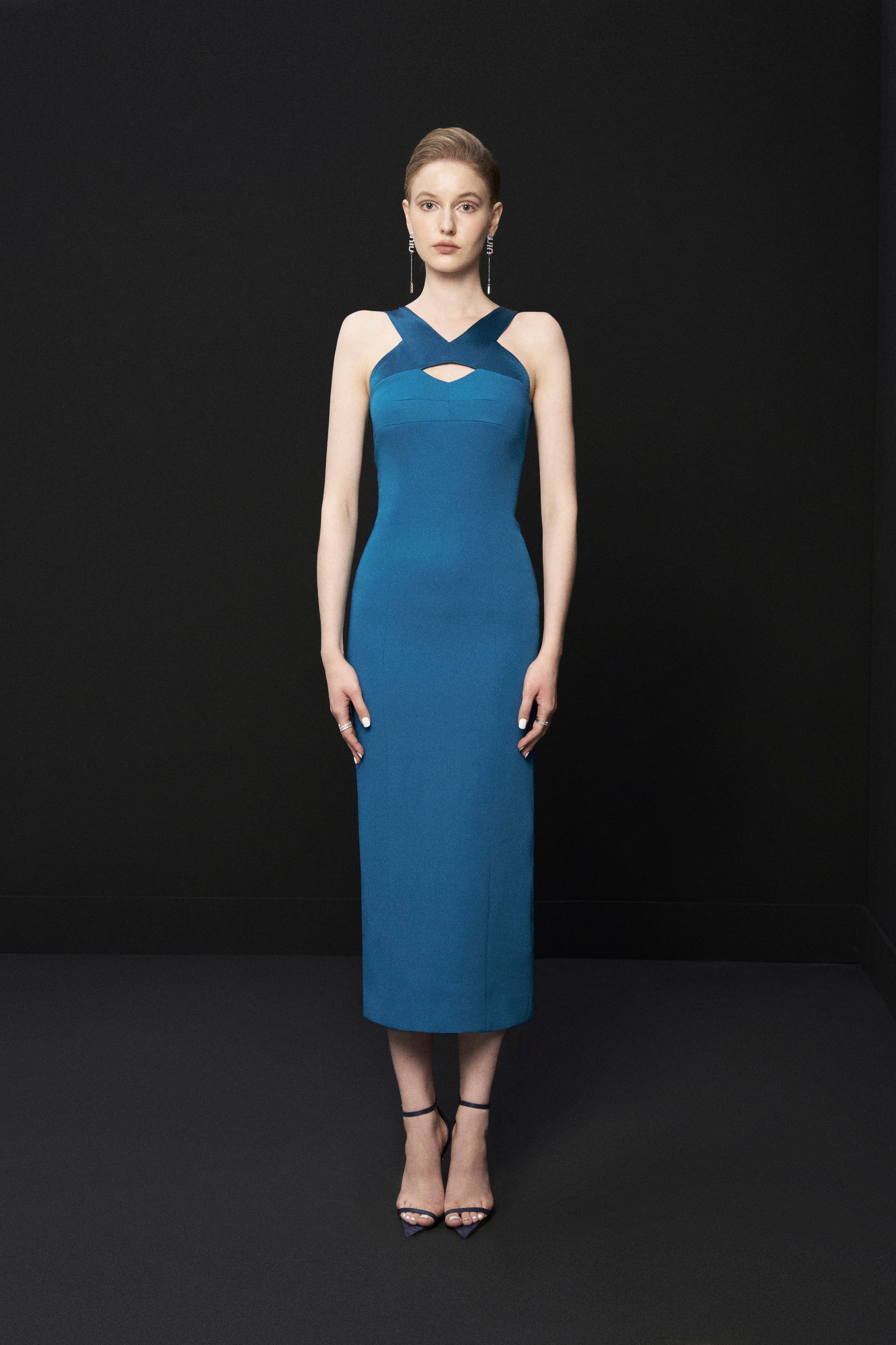 Cross neckline dress