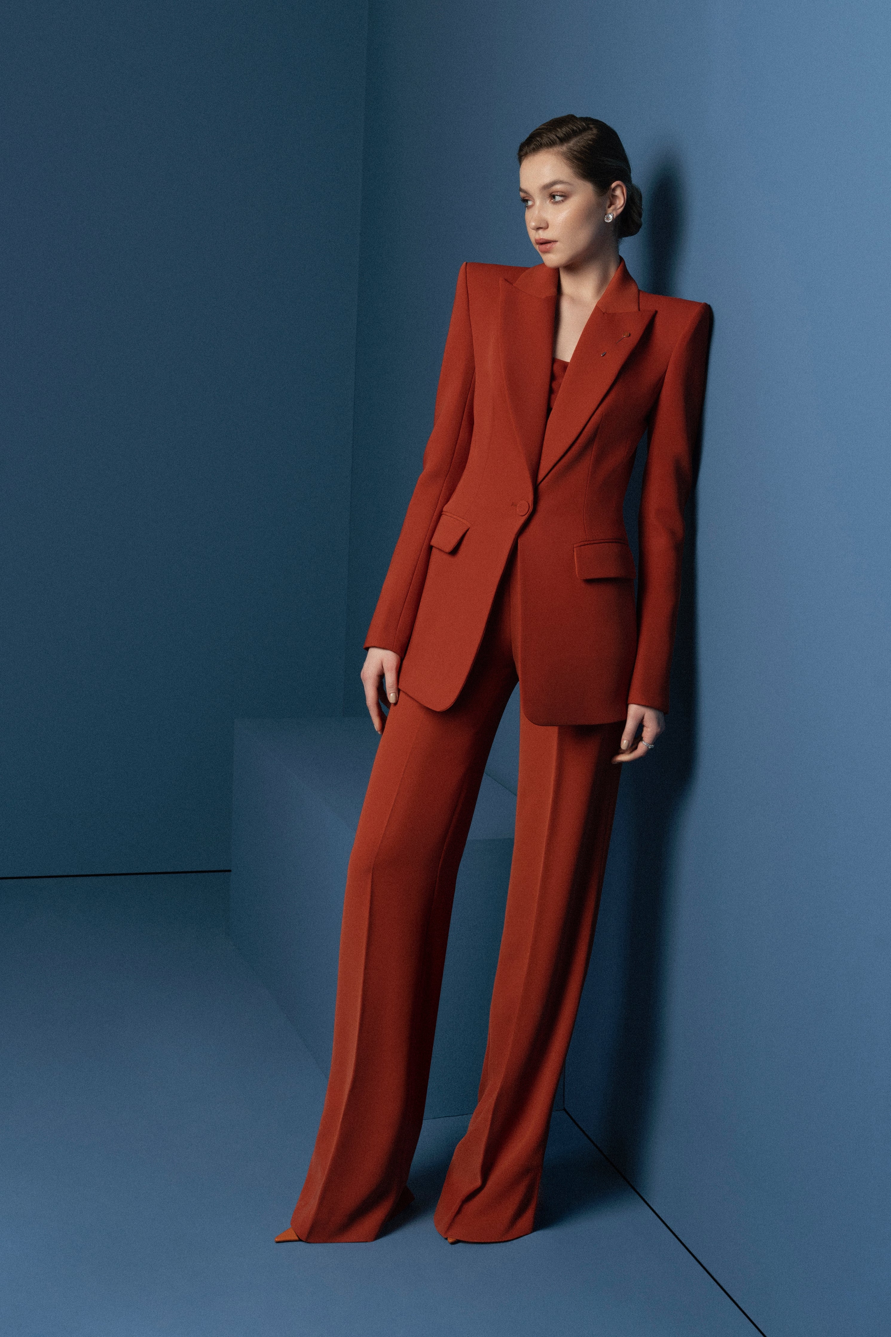 Crepe suit pants