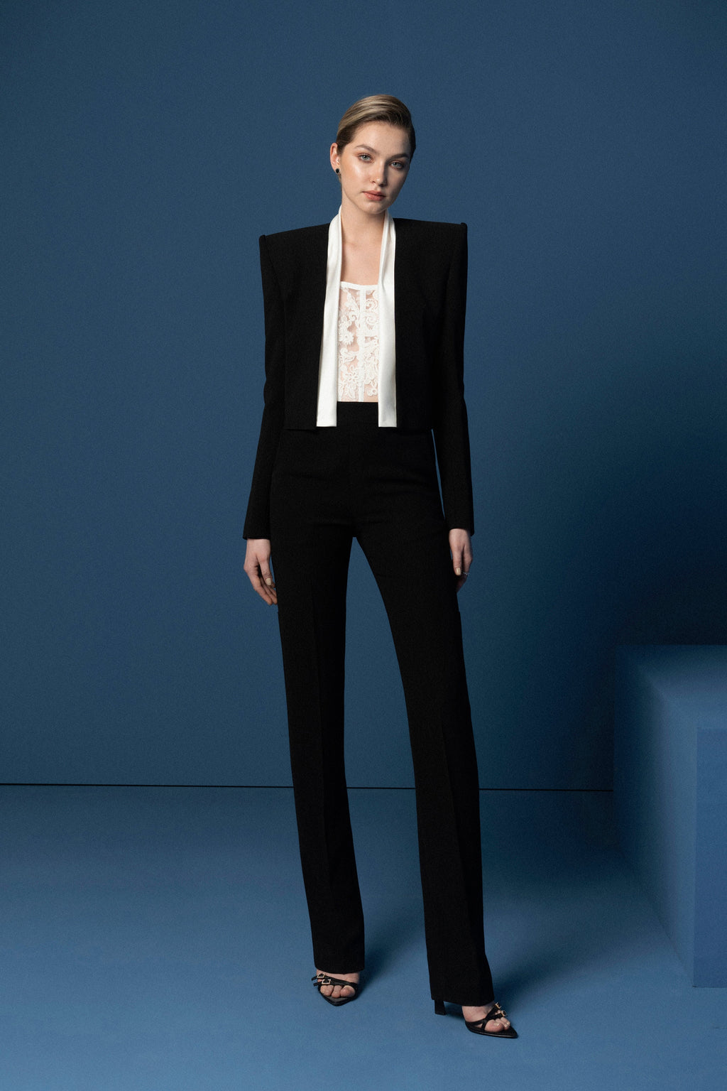 Black straight leg pants