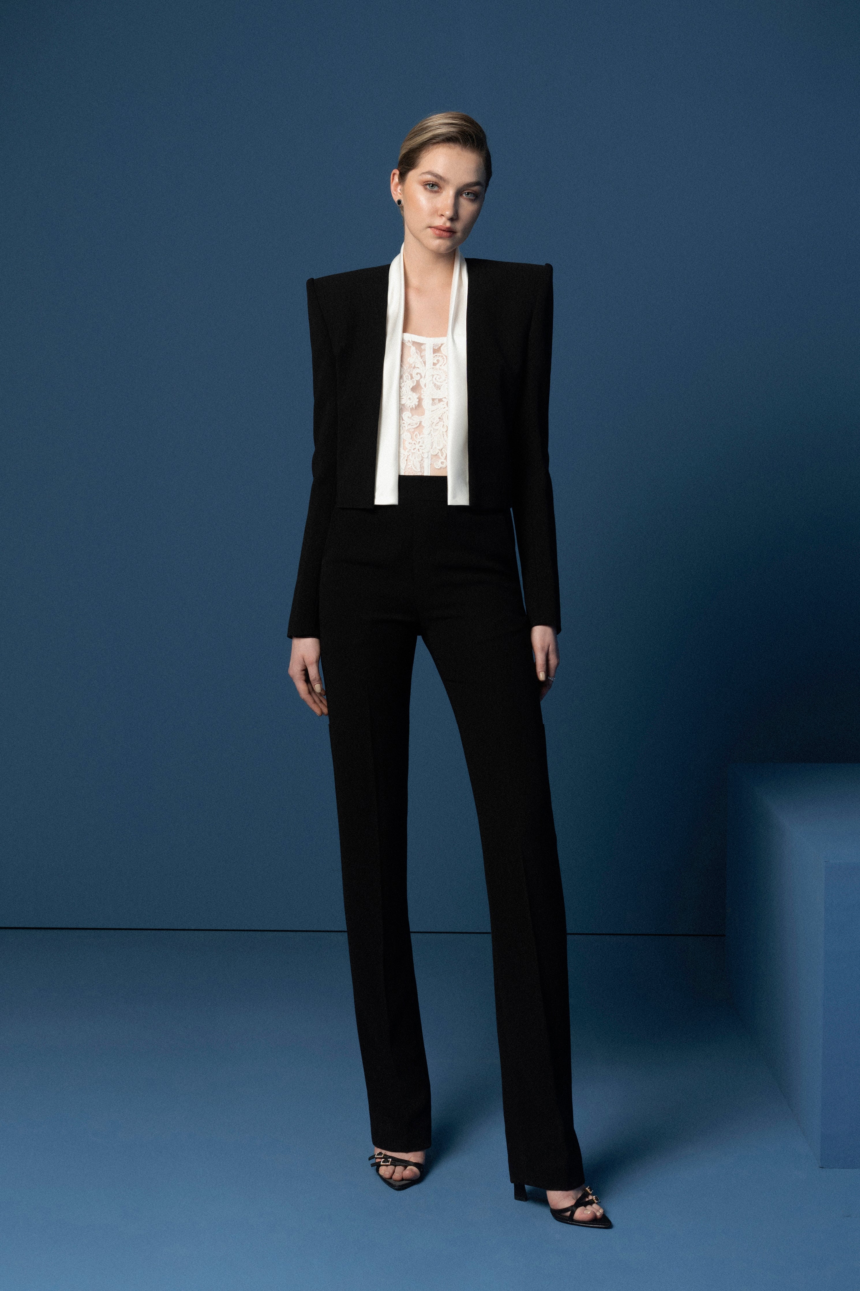 Black straight leg pants