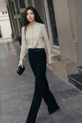 Hanging waistband taffeta pants