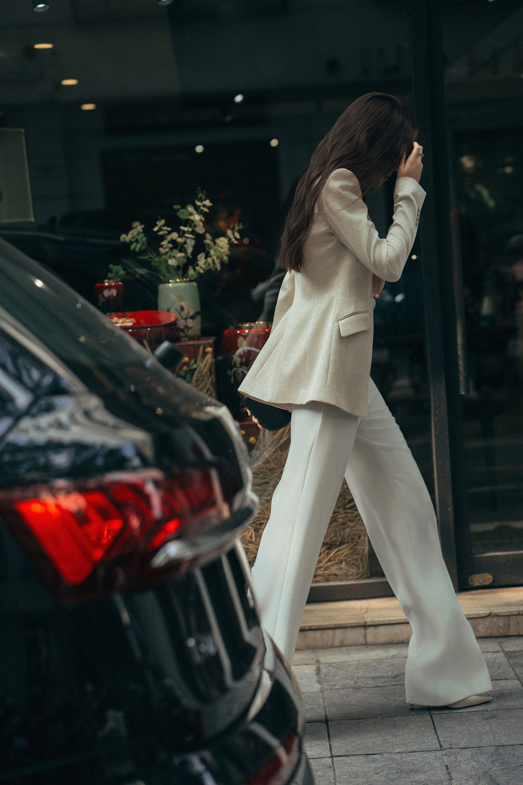 wrinkle Straight pants
