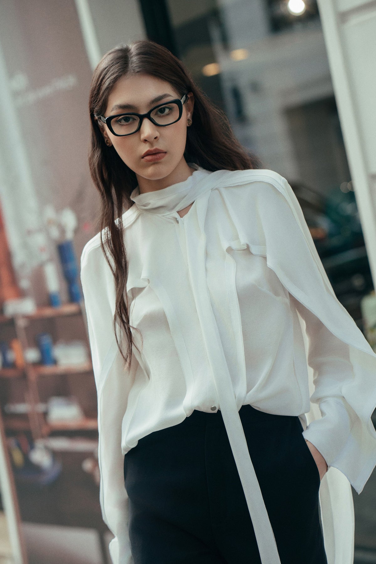 Pleated wide leg pants