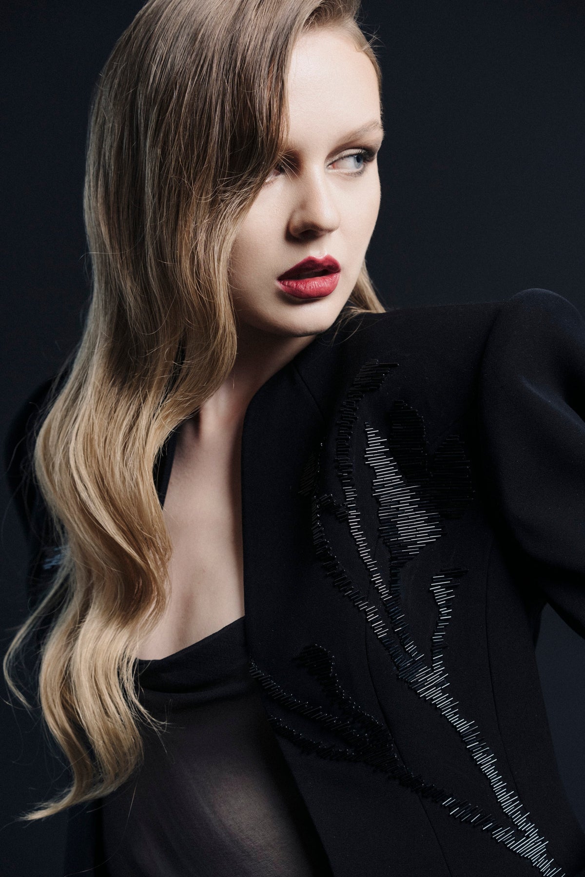 Black draped neckline Camisole