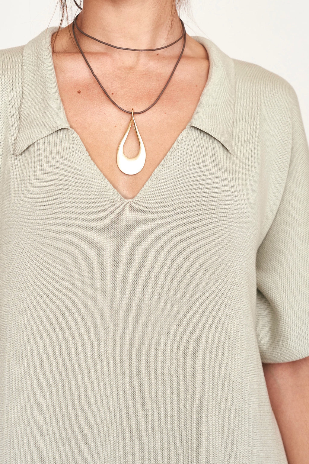 Knit Caftan in Powder