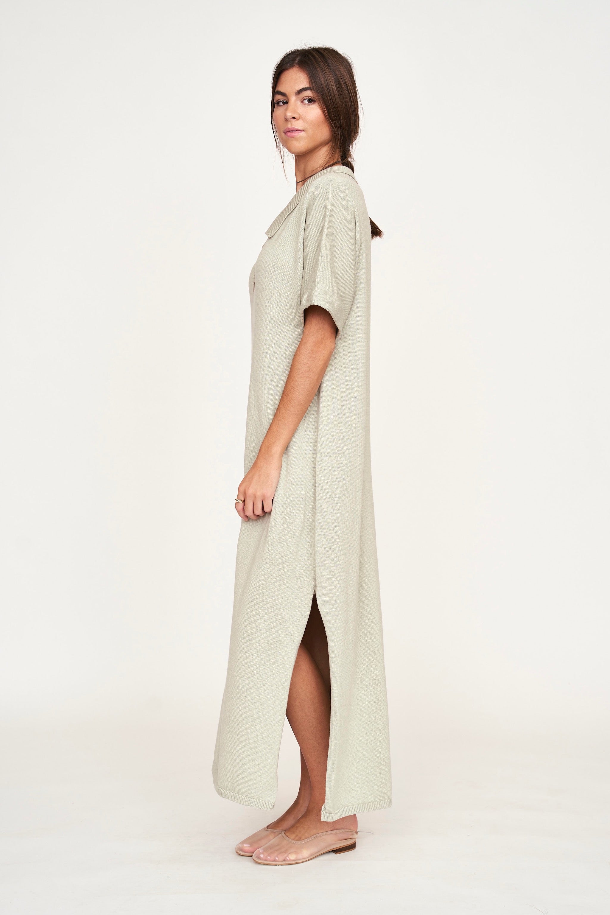 Knit Caftan in Powder