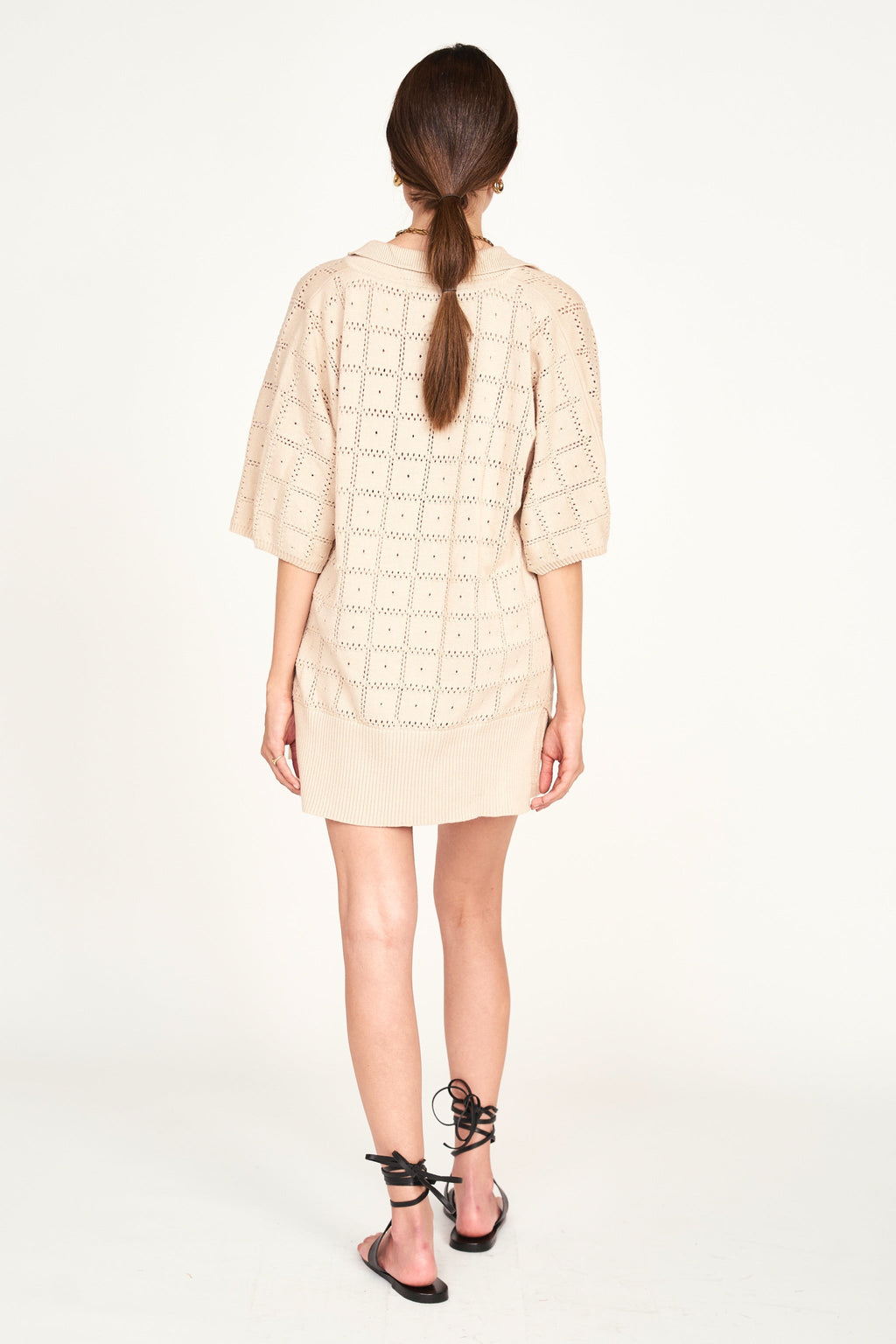 Pointelle Knit Top in Shell