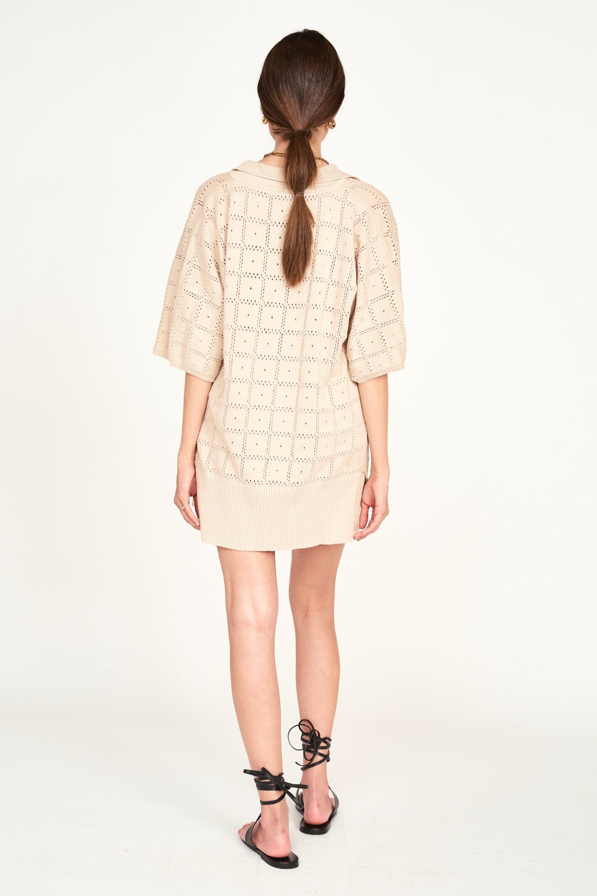 Pointelle Knit Top in Shell