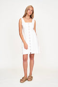 Short Dress in White A line silhouette