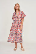 Ankle length caftan in V neckline