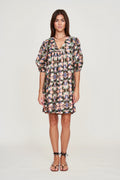 Dress in V neckline Balloon sleeves