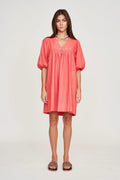 Dress in Coral V neckline