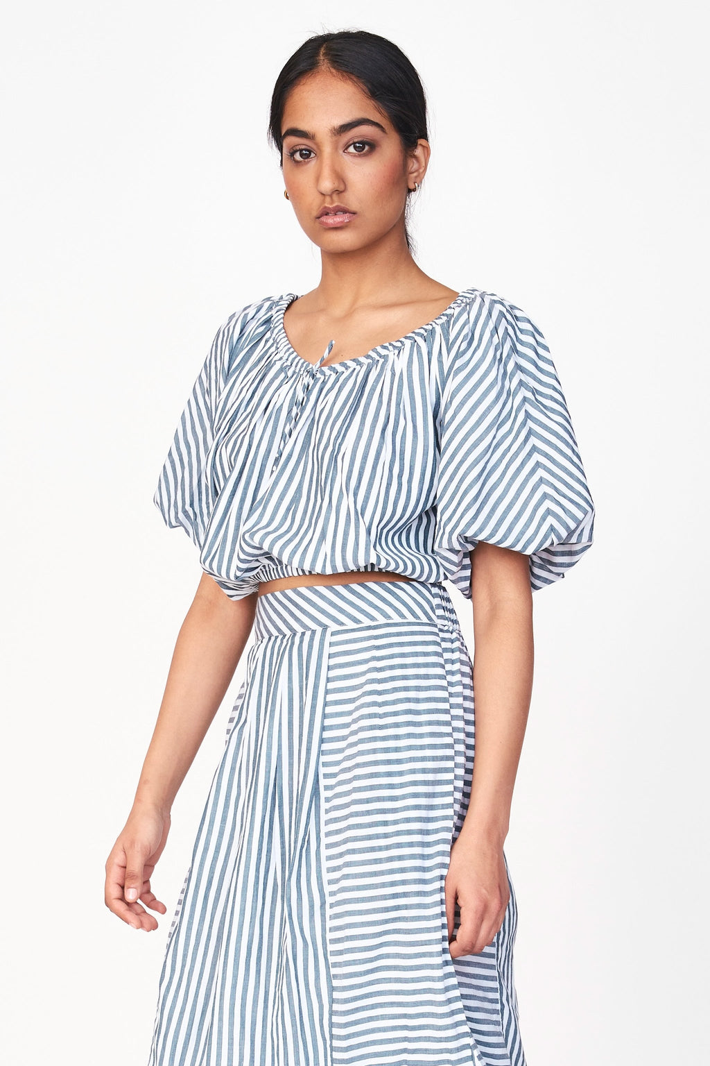 Bubble Top in Ocean Stripe