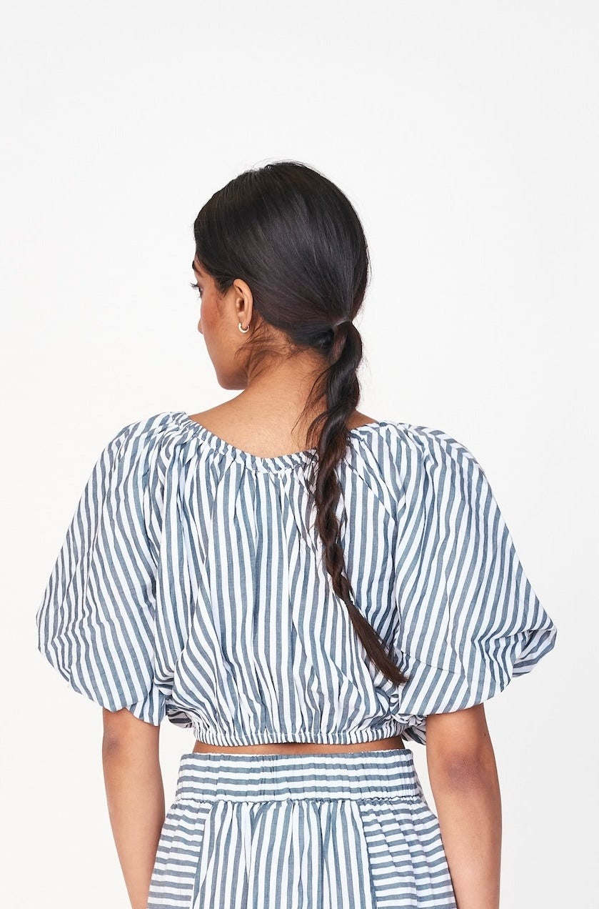 Bubble Top in Ocean Stripe