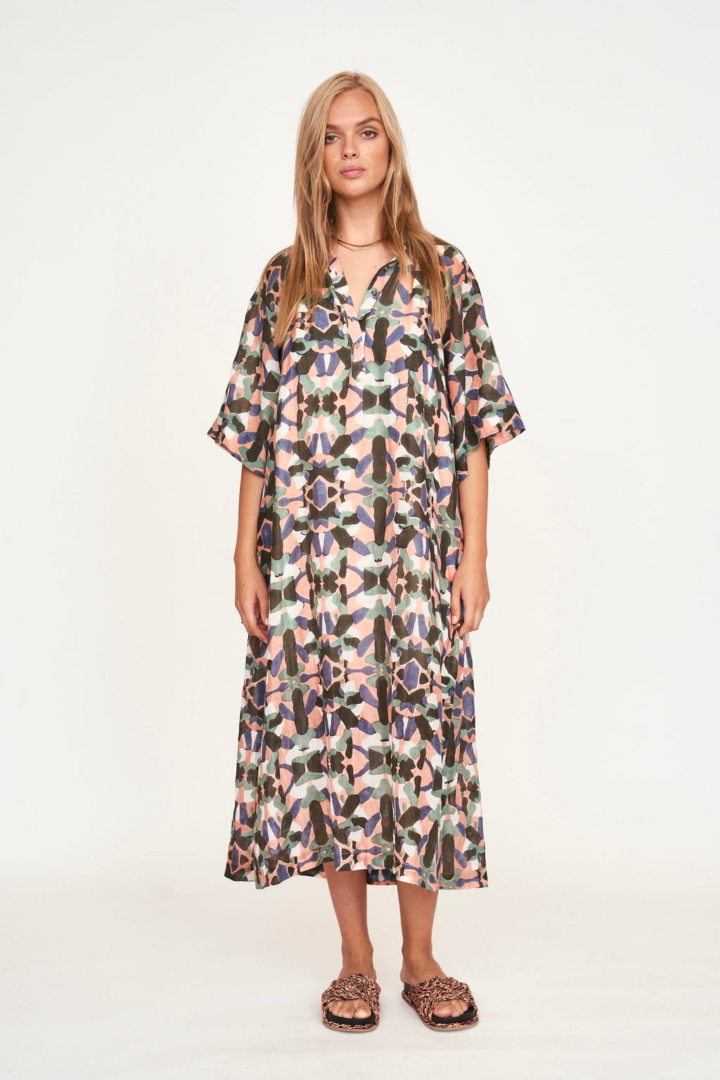 Caftan in Gathered detailing at neckline