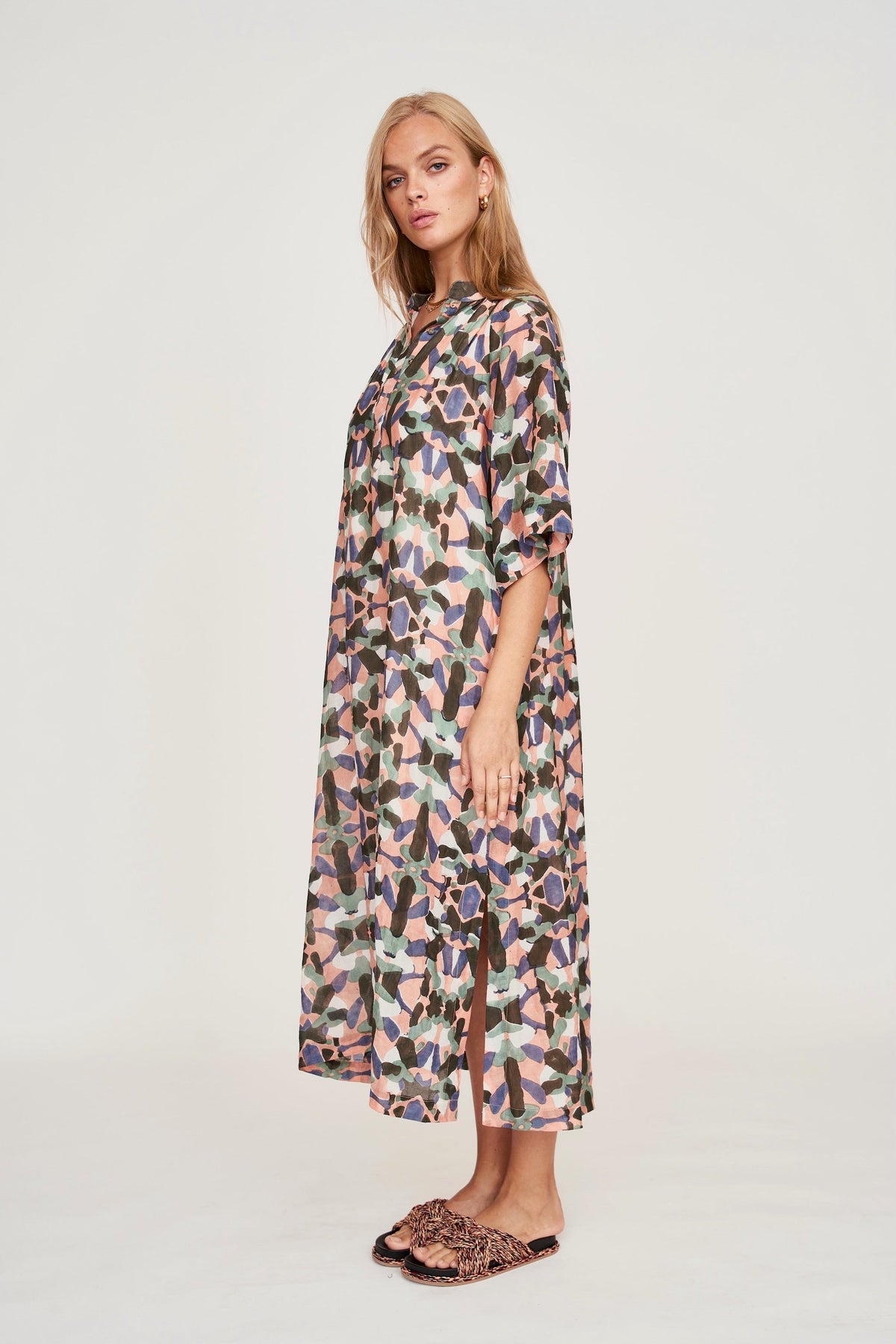 Caftan in Gathered detailing at neckline