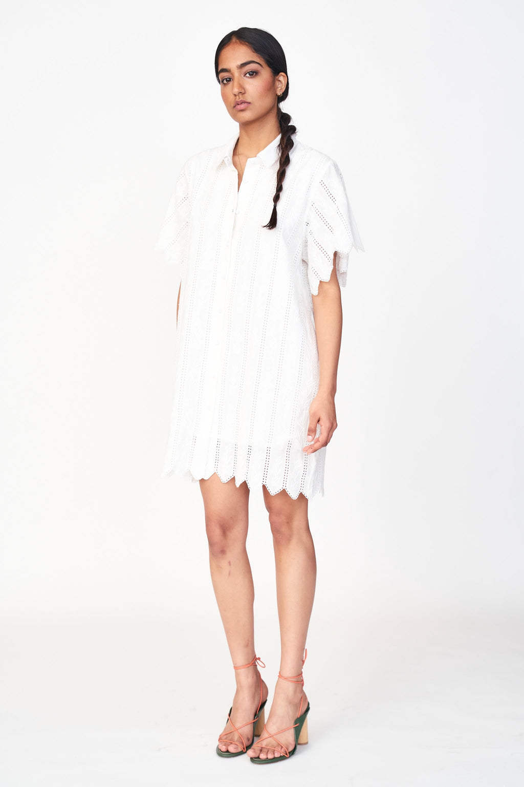 Harbour Dress in White Vine Eyelet