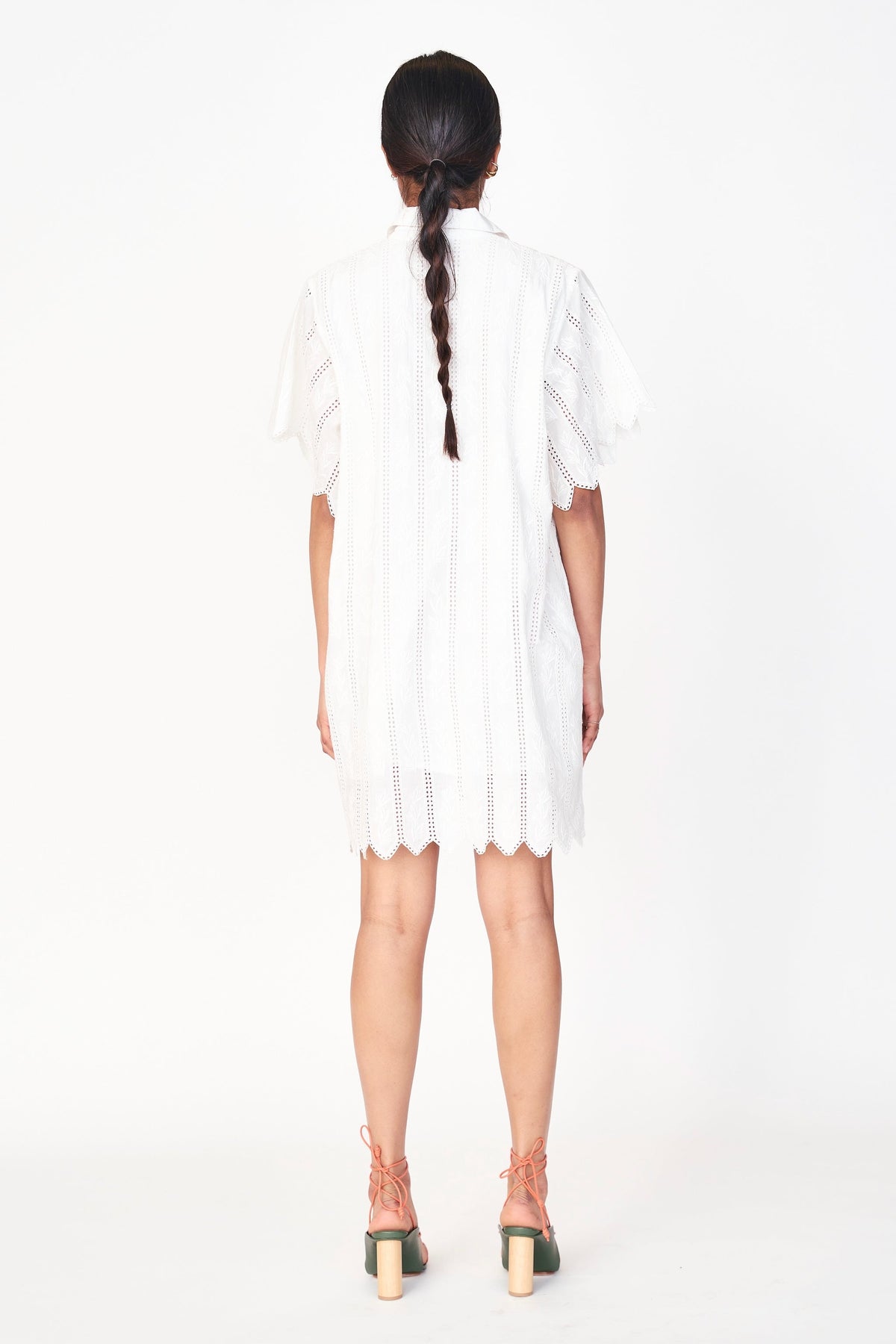 Harbour Dress in White Vine Eyelet