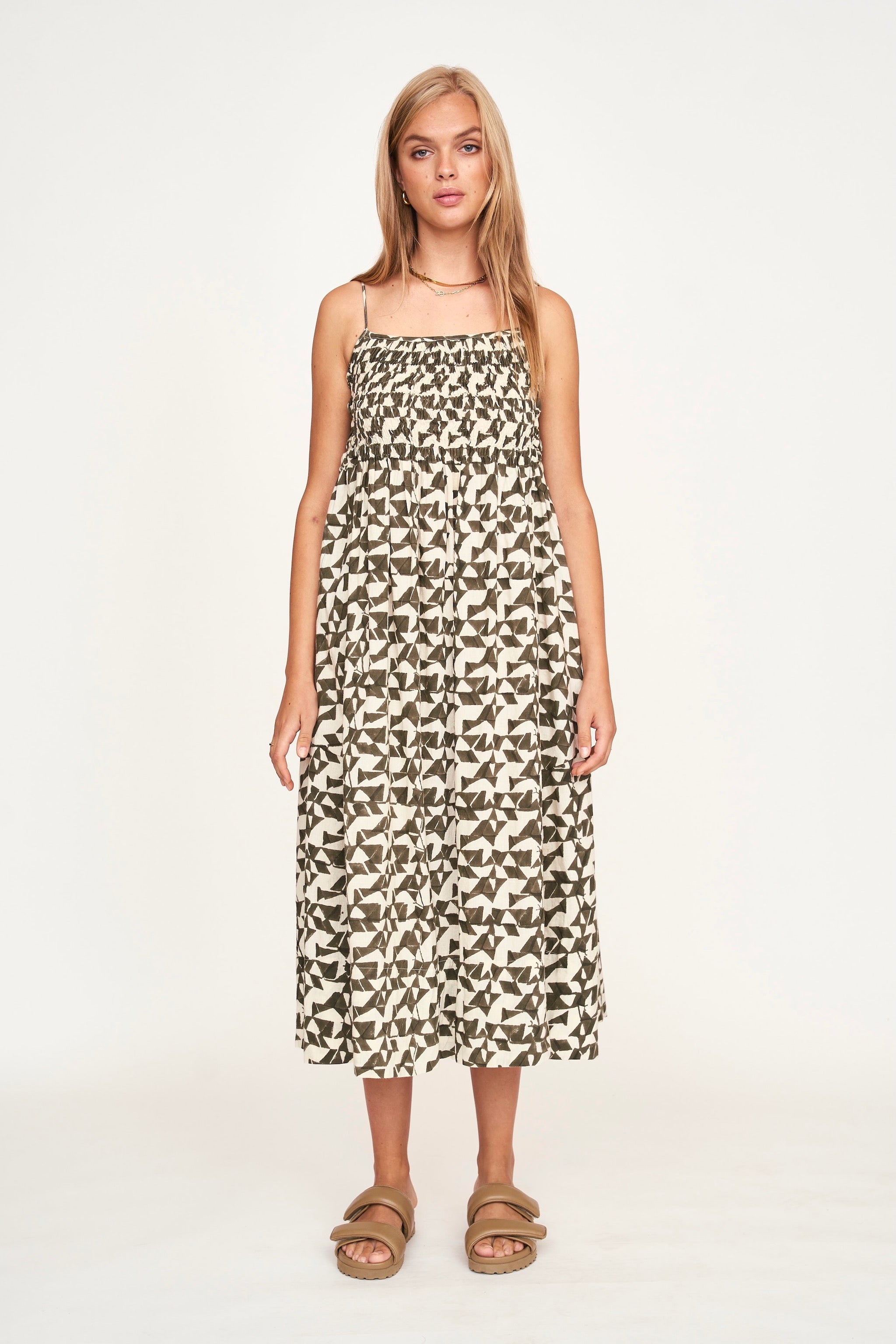 Cartridge pleat elastic bodice Dress