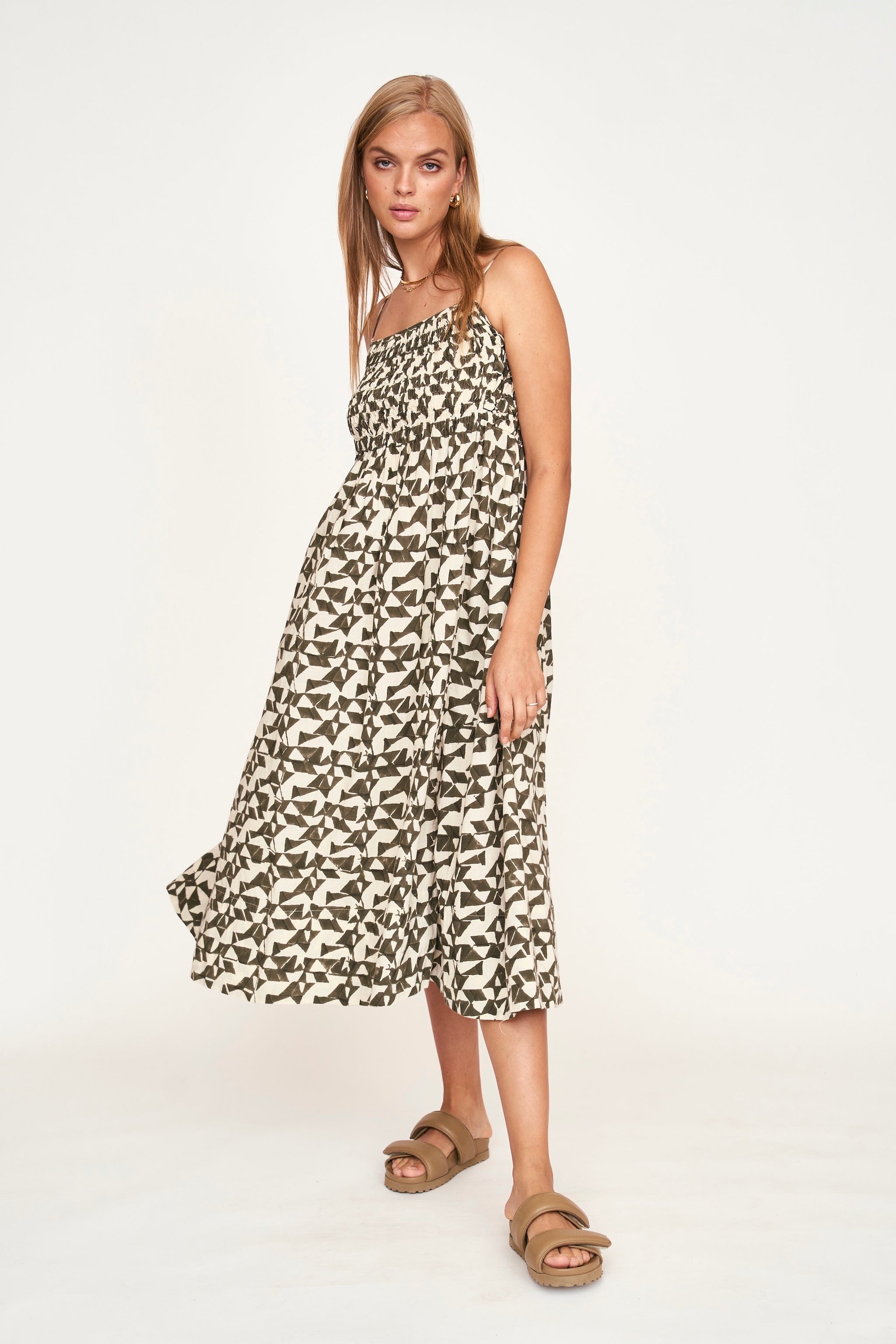 Cartridge pleat elastic bodice Dress