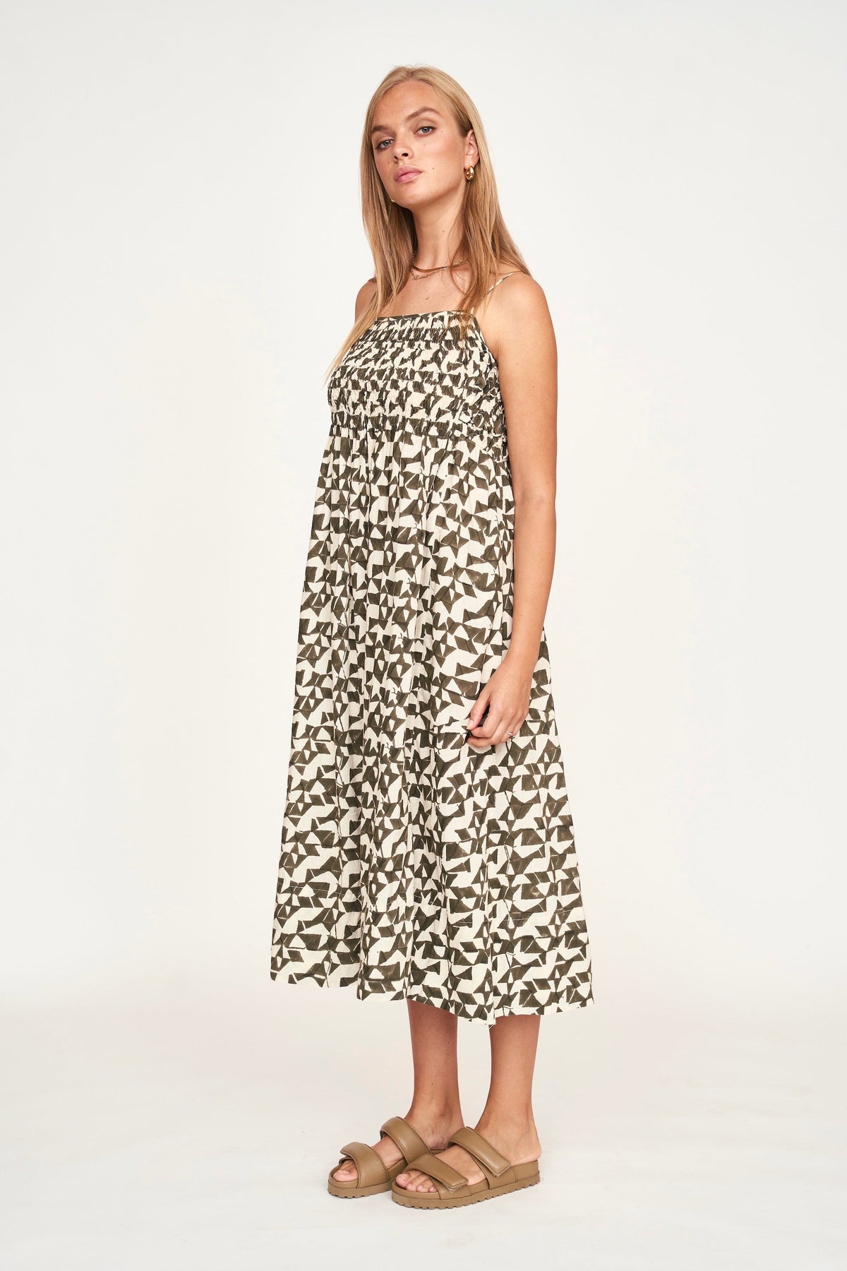 Cartridge pleat elastic bodice Dress