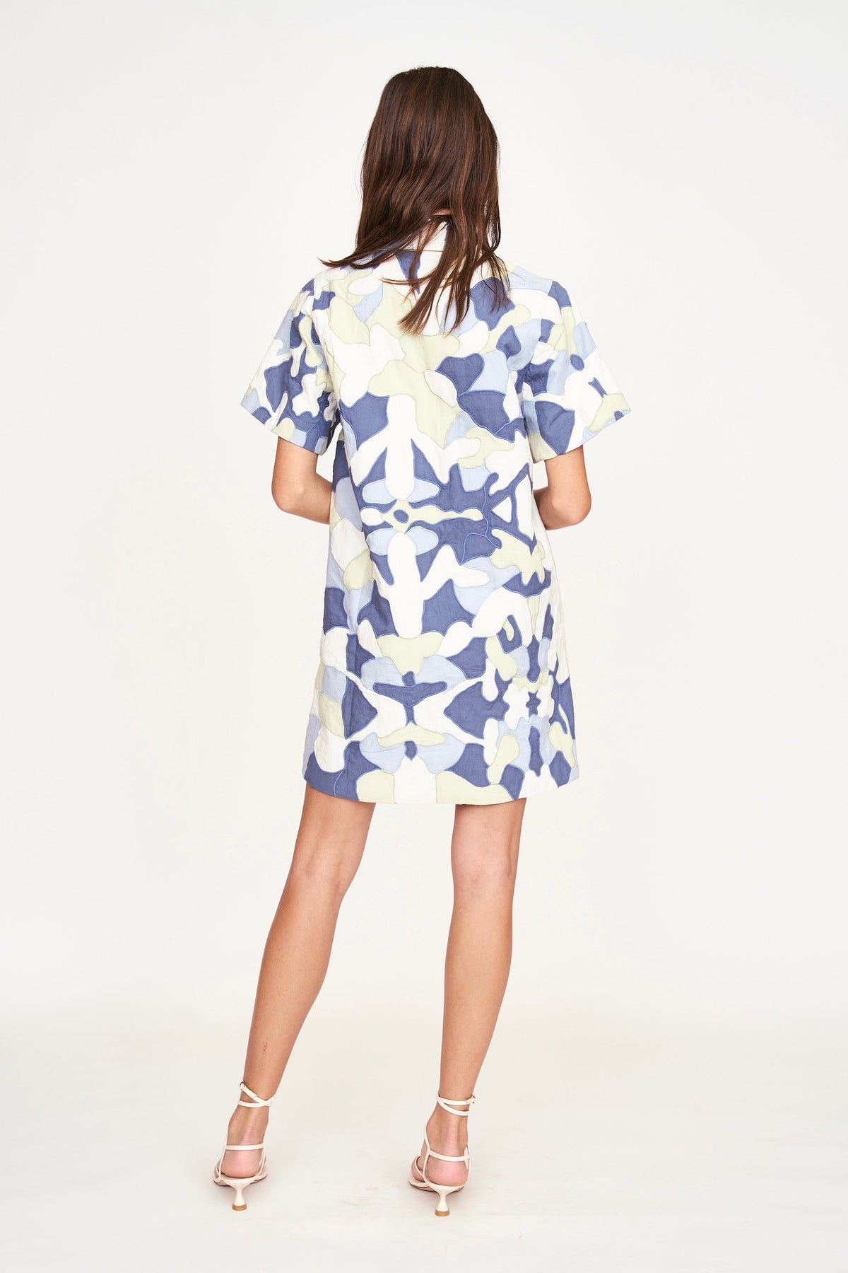 Dress in covered front button placket