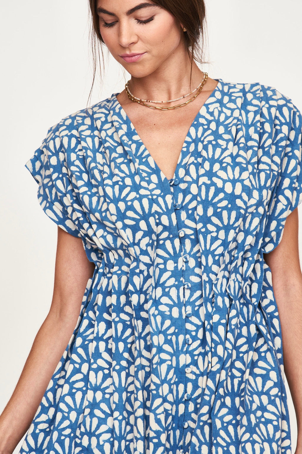 Dress in Trellis in Indigo