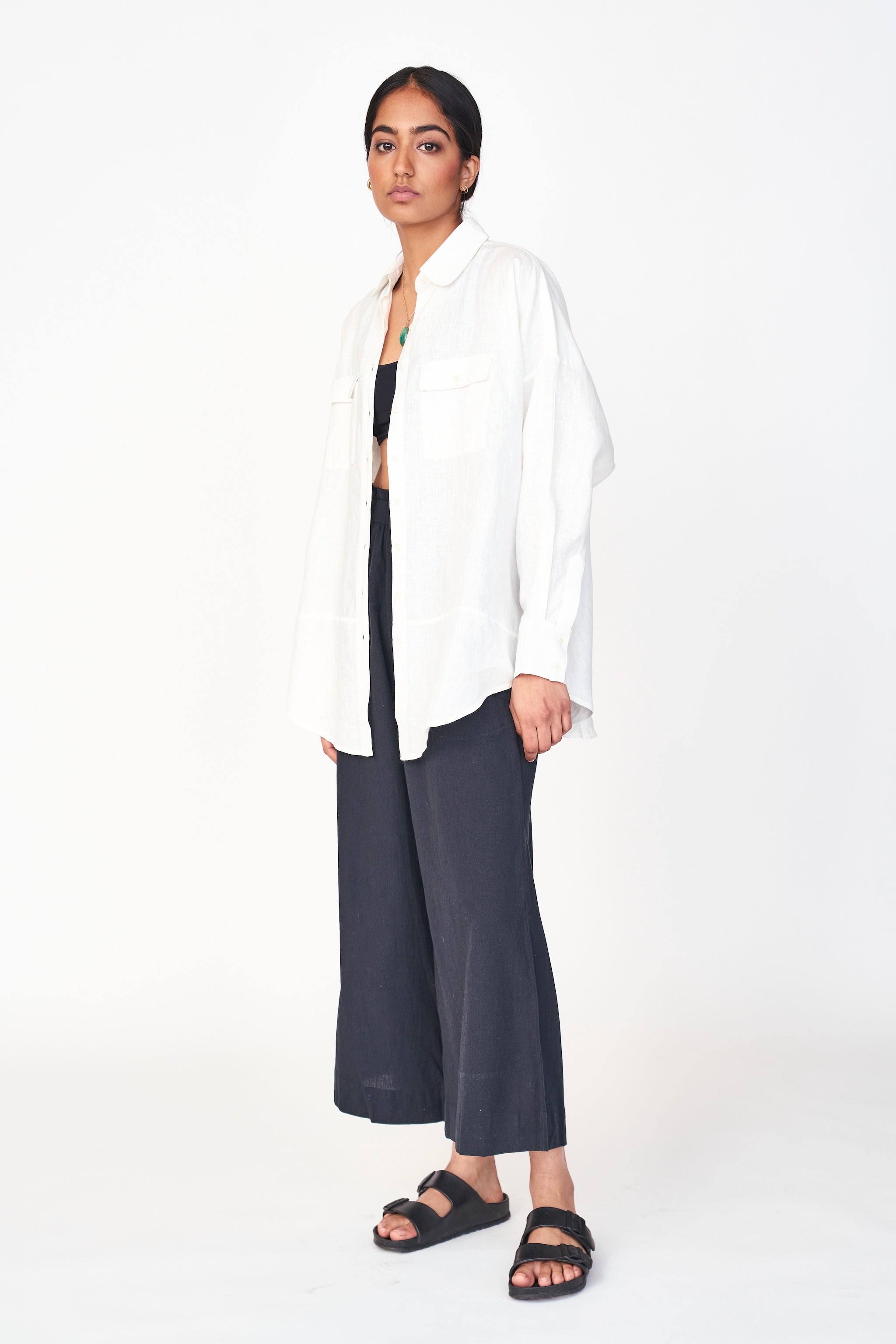 Blouse in White Linen